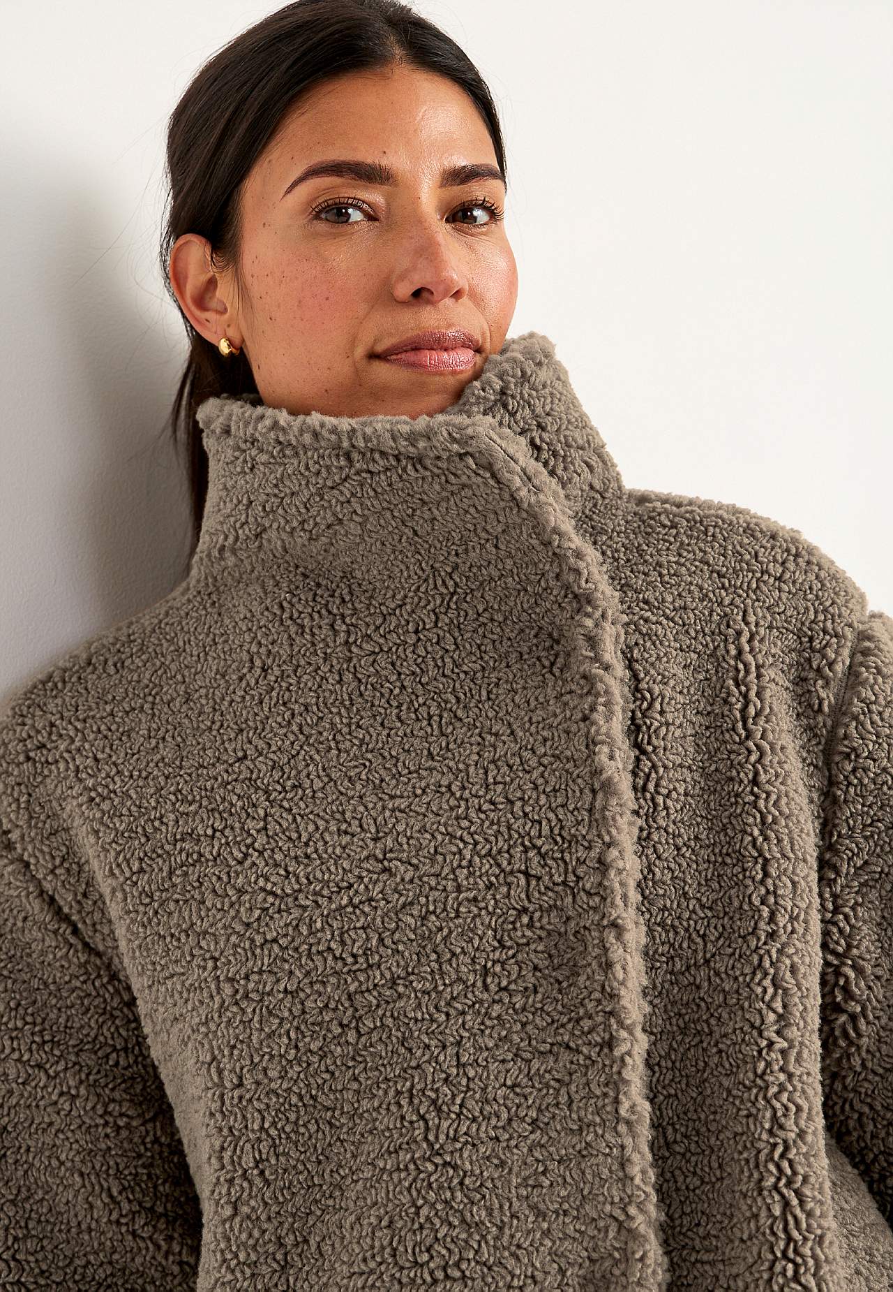 Fleecejacke mit Stehkragen