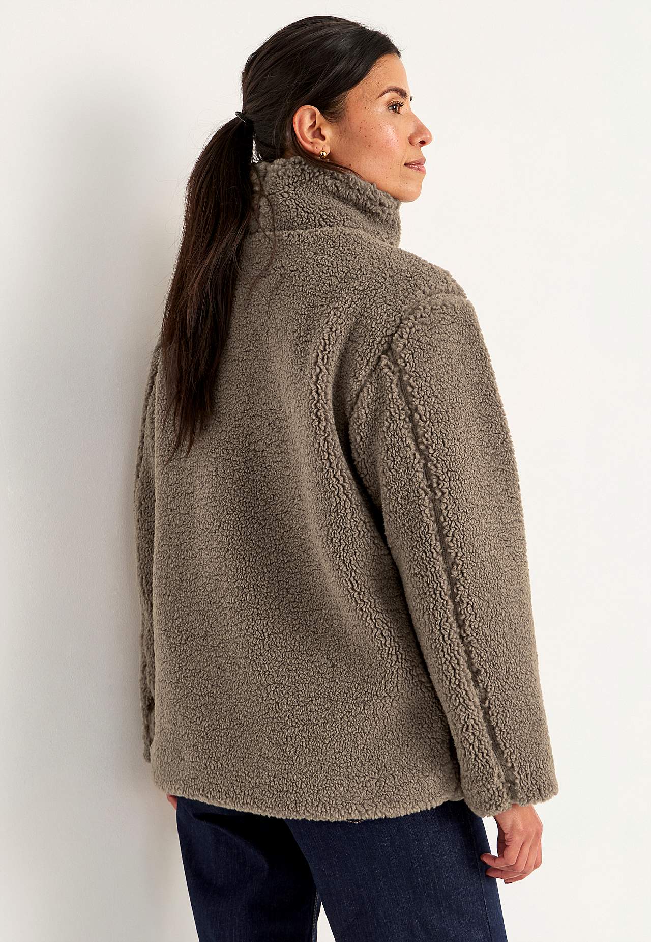 Fleecejacke mit Stehkragen