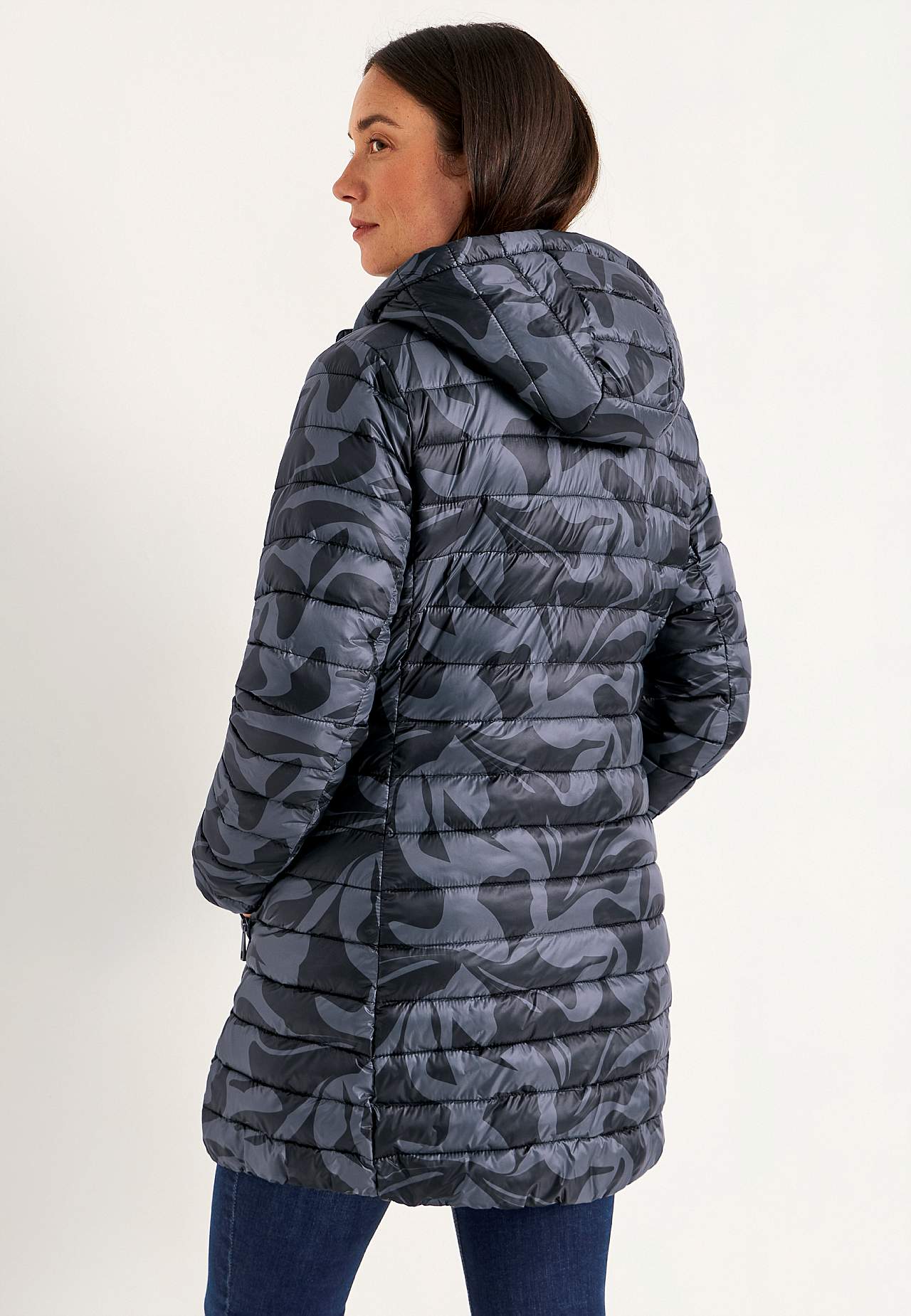 Gesteppte, gemusterte leichte Jacke