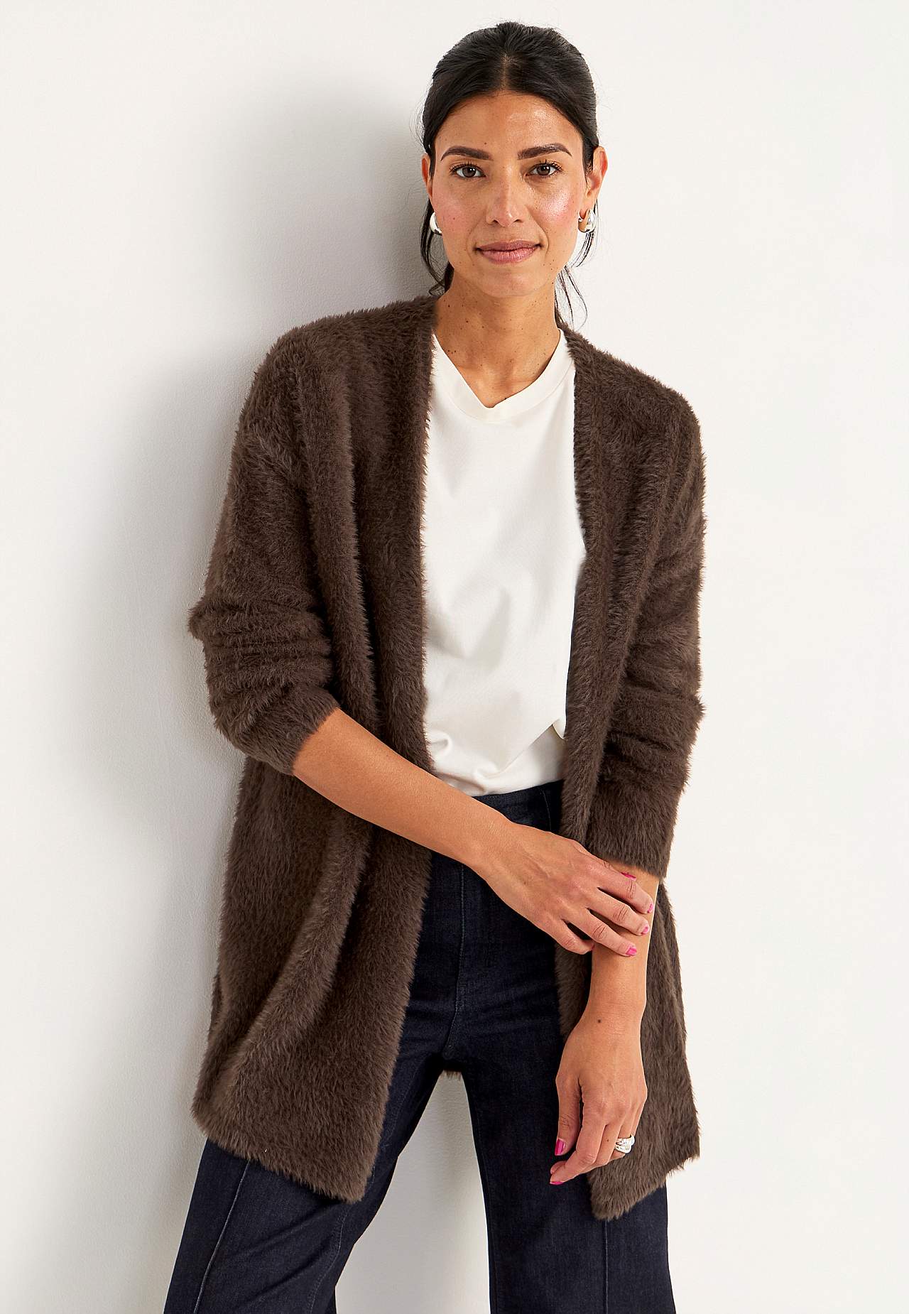 Gestrickter, offener Cardigan