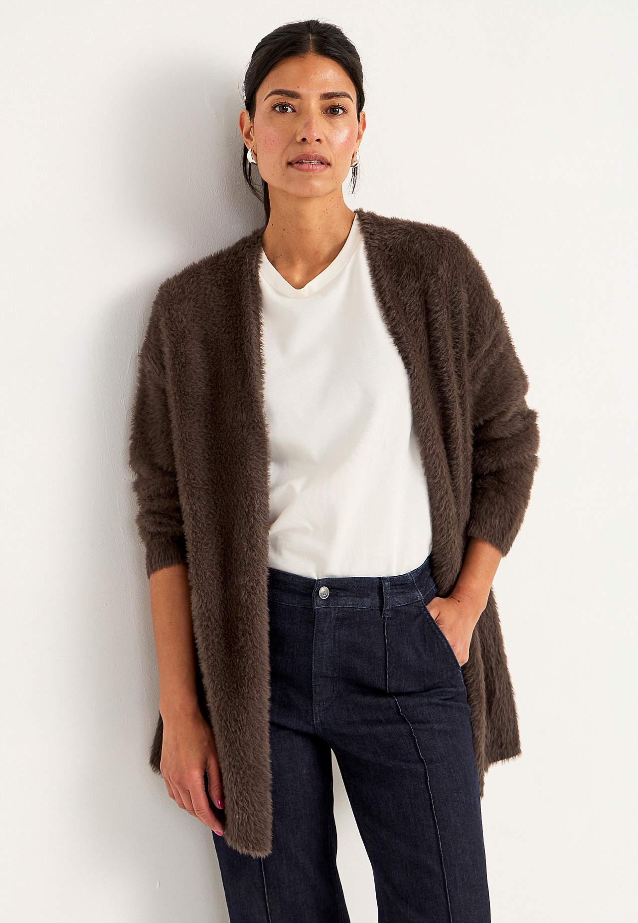 Gestrickter, offener Cardigan