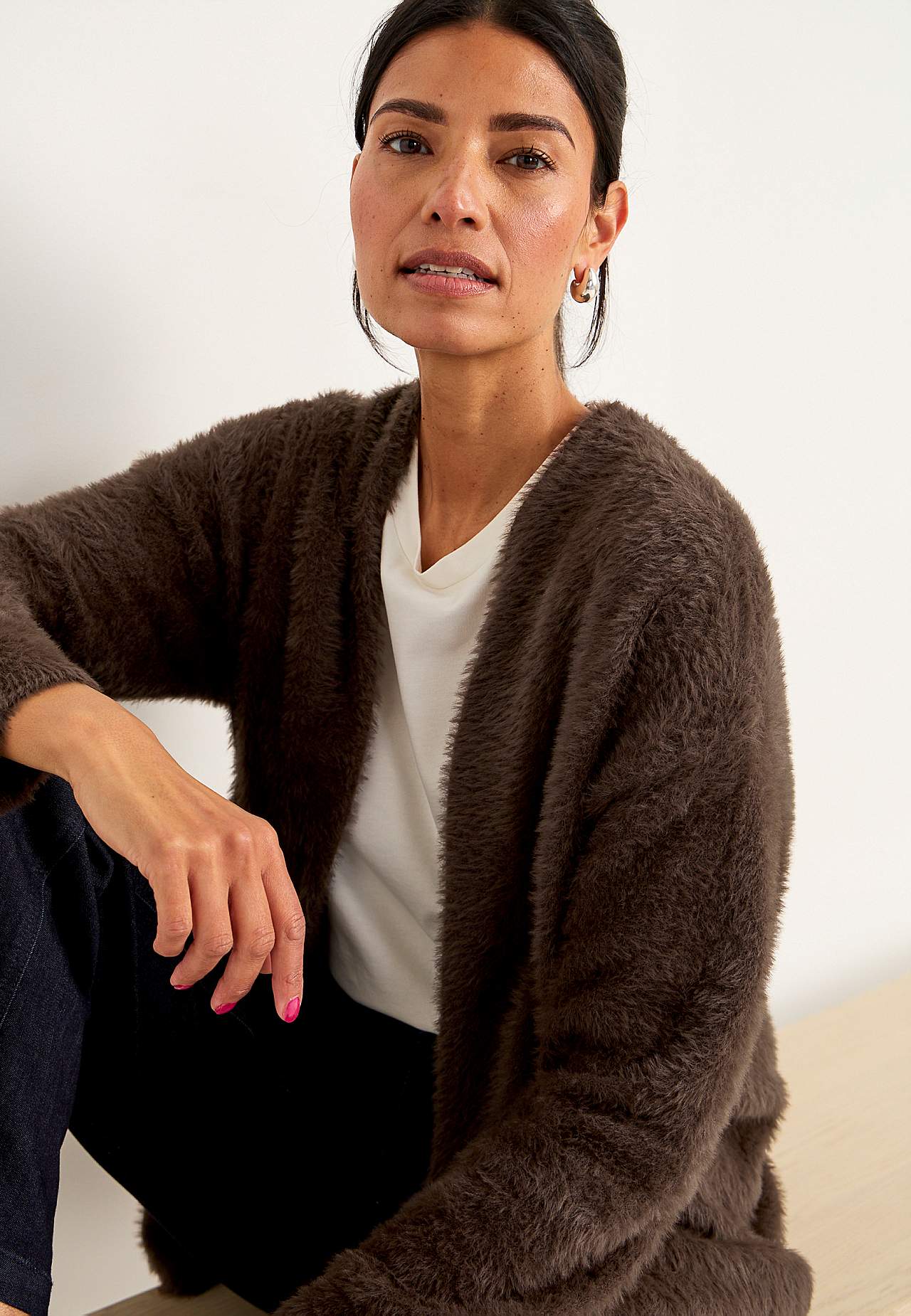 Gestrickter, offener Cardigan