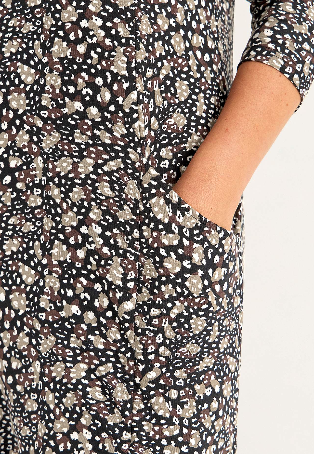 Gemusterte Jersey-Tunika mit Taschen