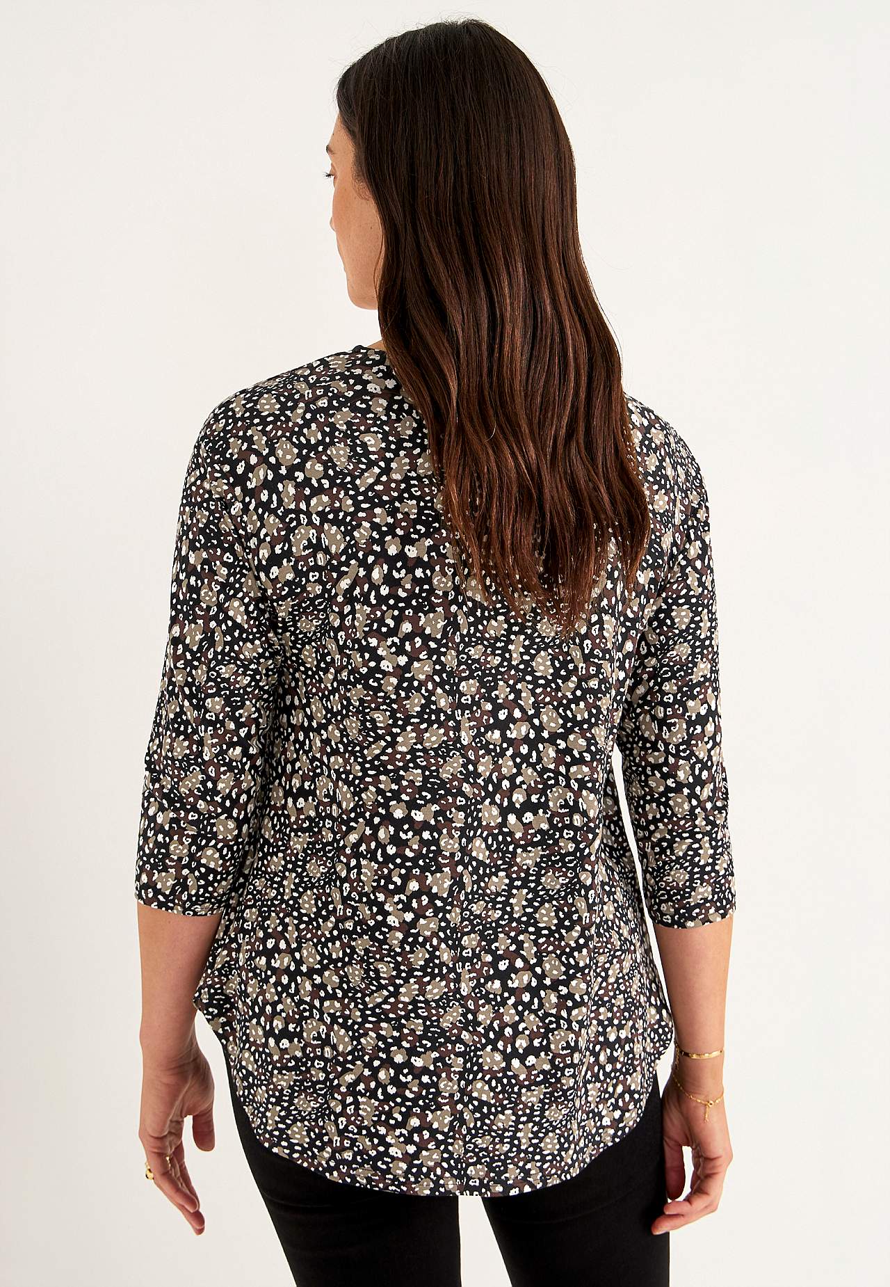 Jersey-Top mit 3/4-Ärmel