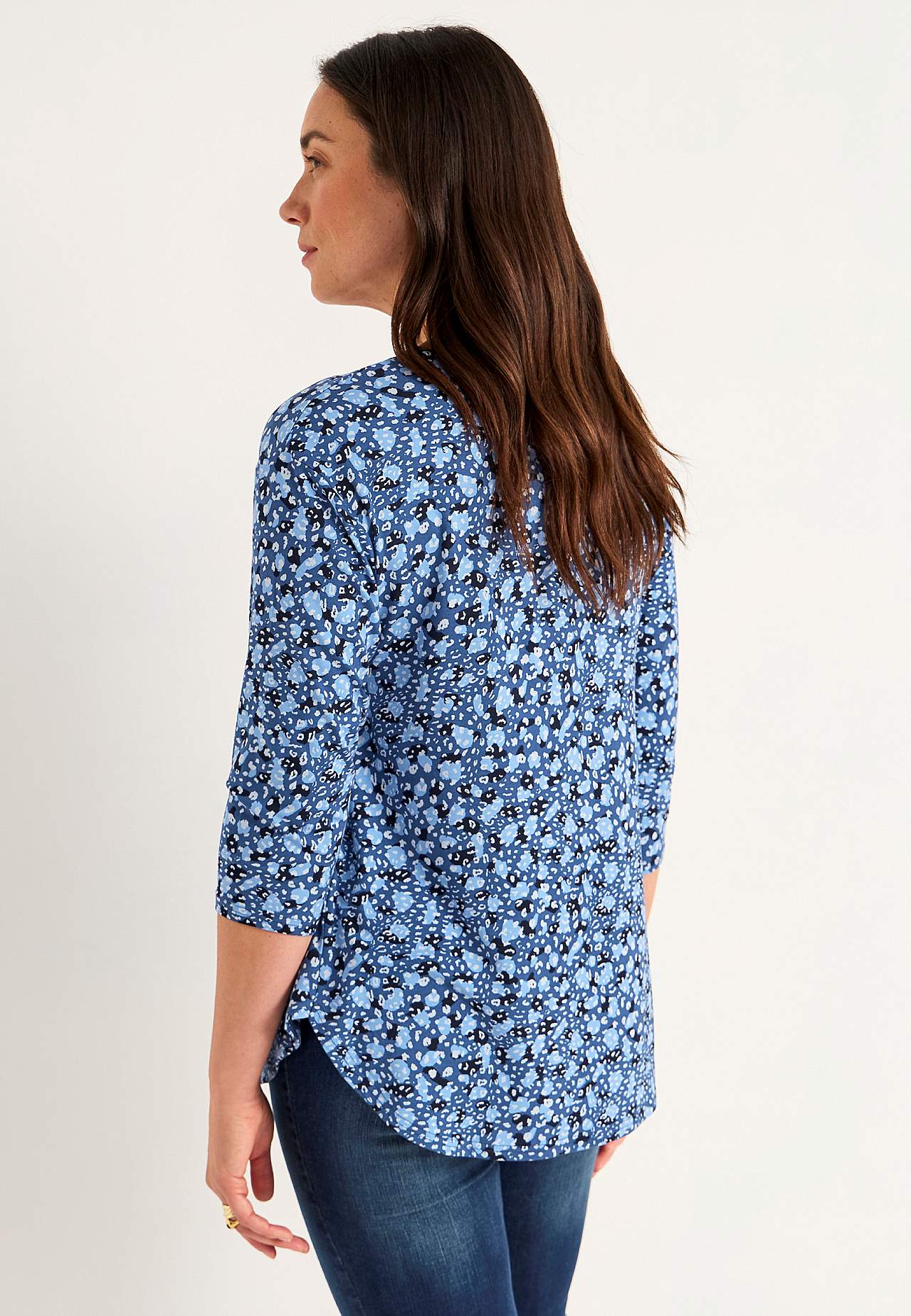 Jersey-Top mit 3/4-Ärmel
