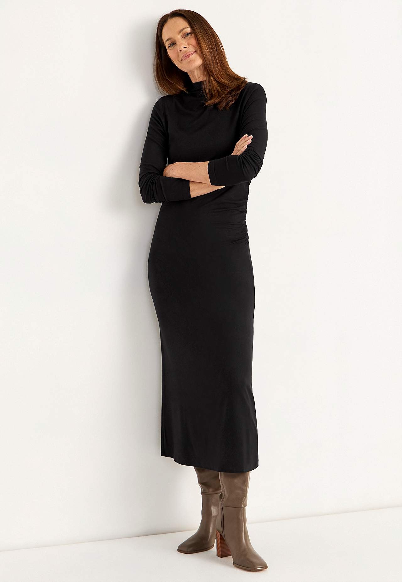 Tailliertes Jerseykleid