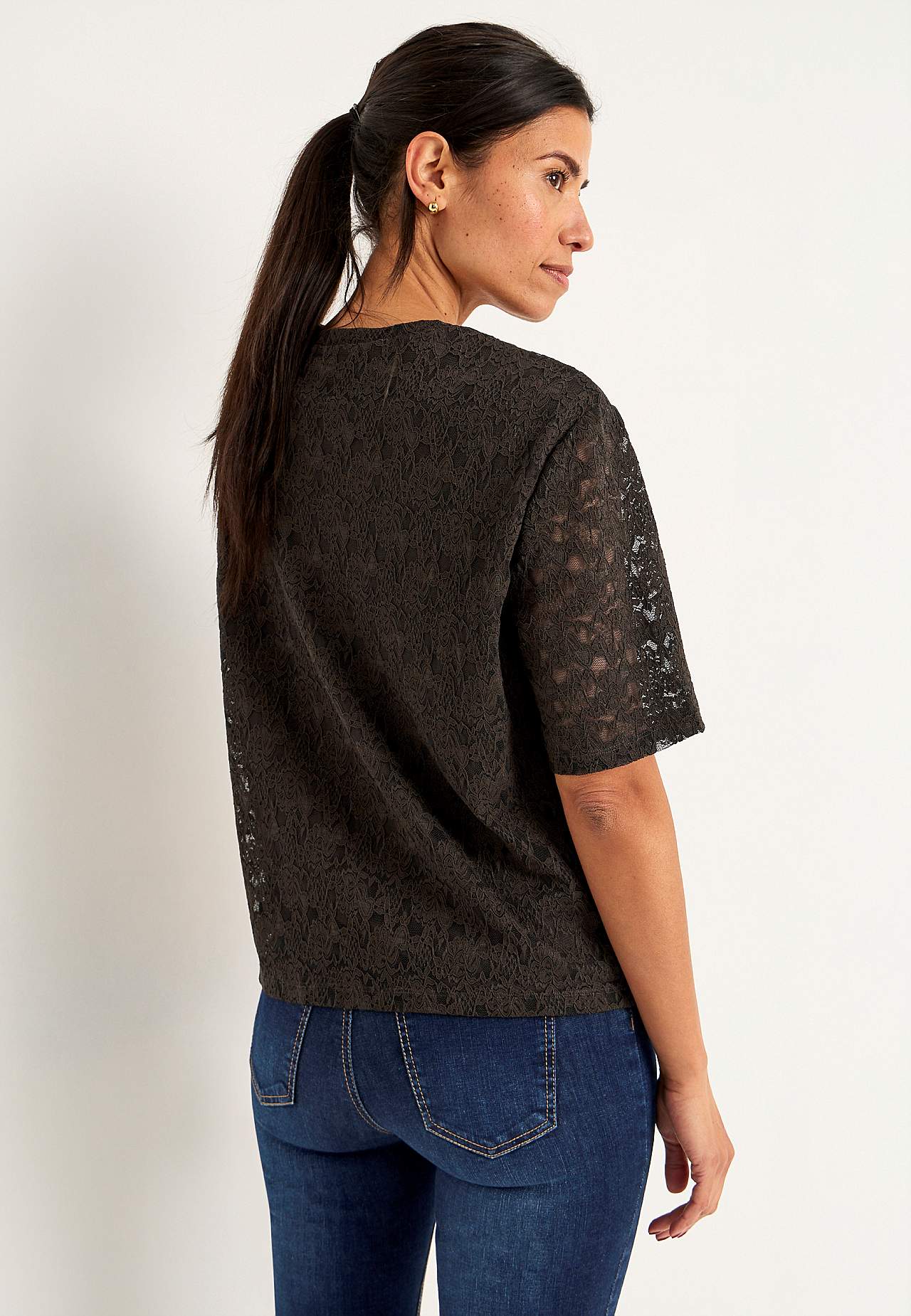 Spitzenbustier mit Rundhals