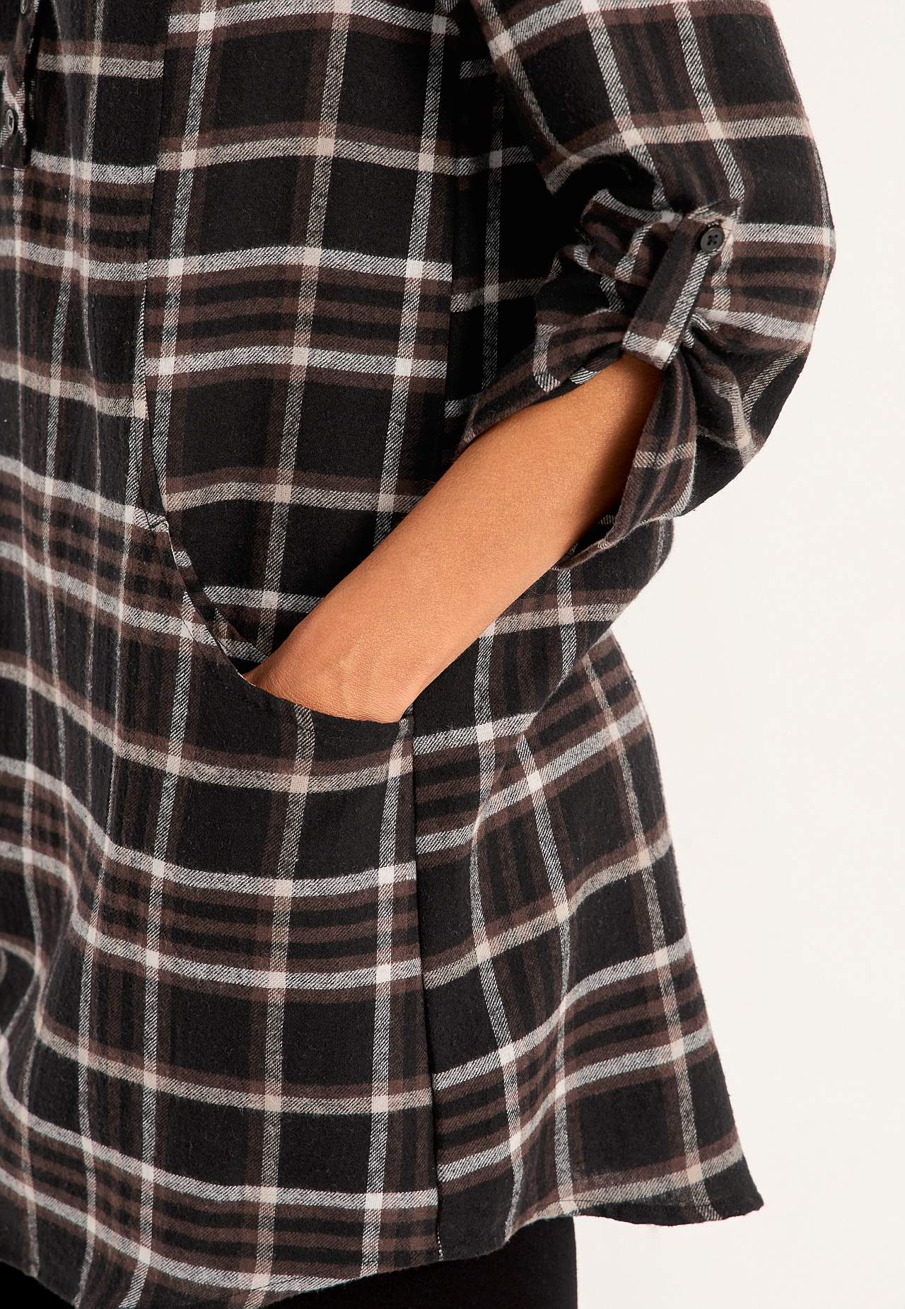 Tunika aus Flanell mit Taschen