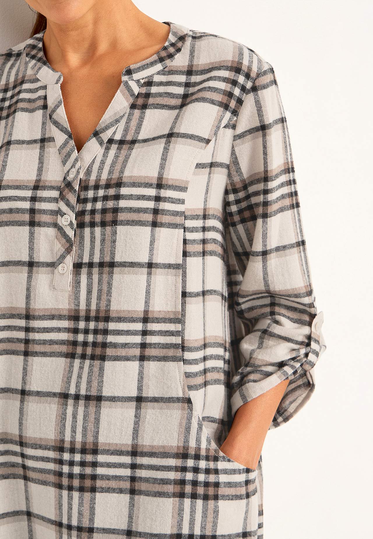 Tunika aus Flanell mit Taschen