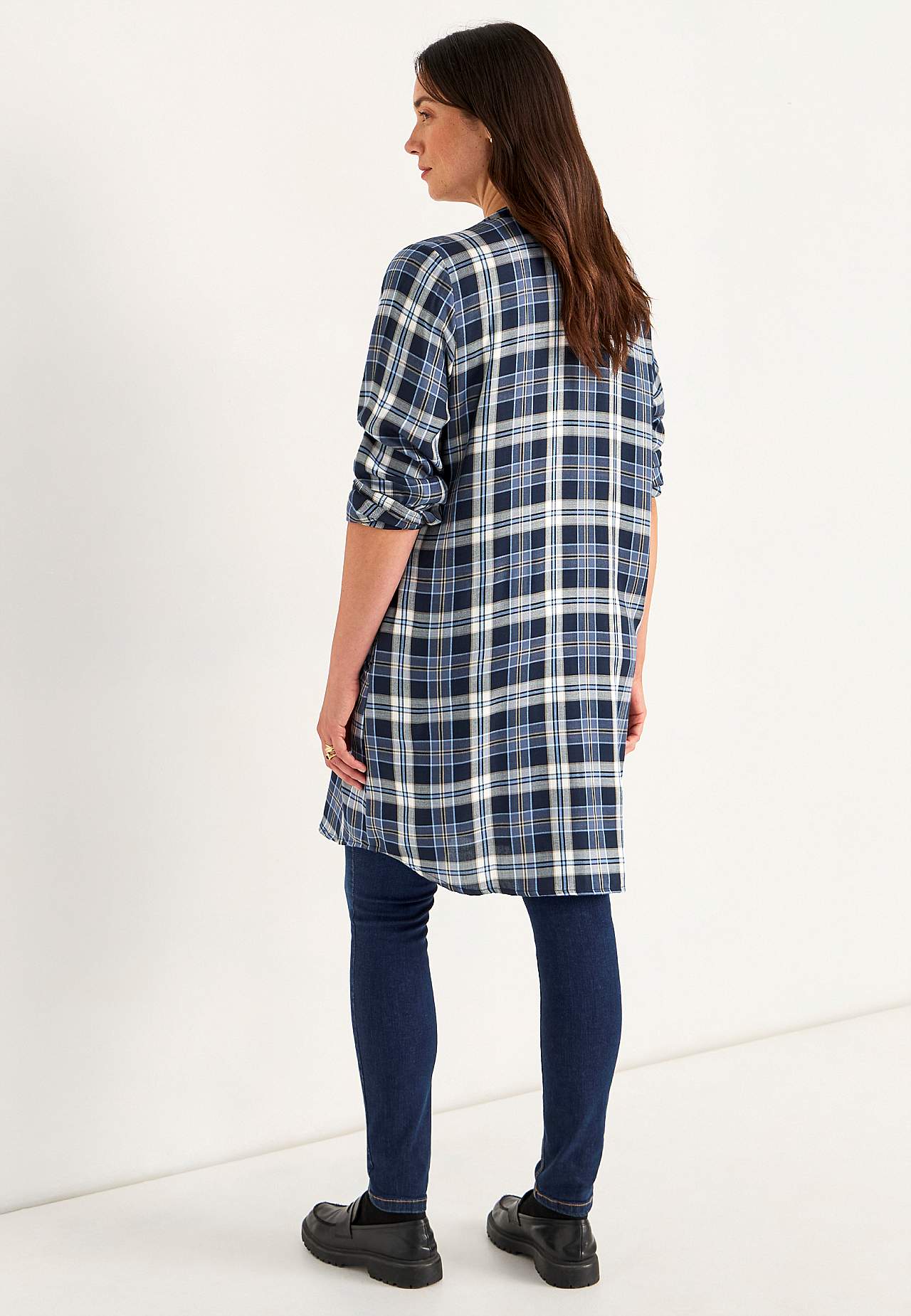 Gewebtes Hemdkleid mit Taschen