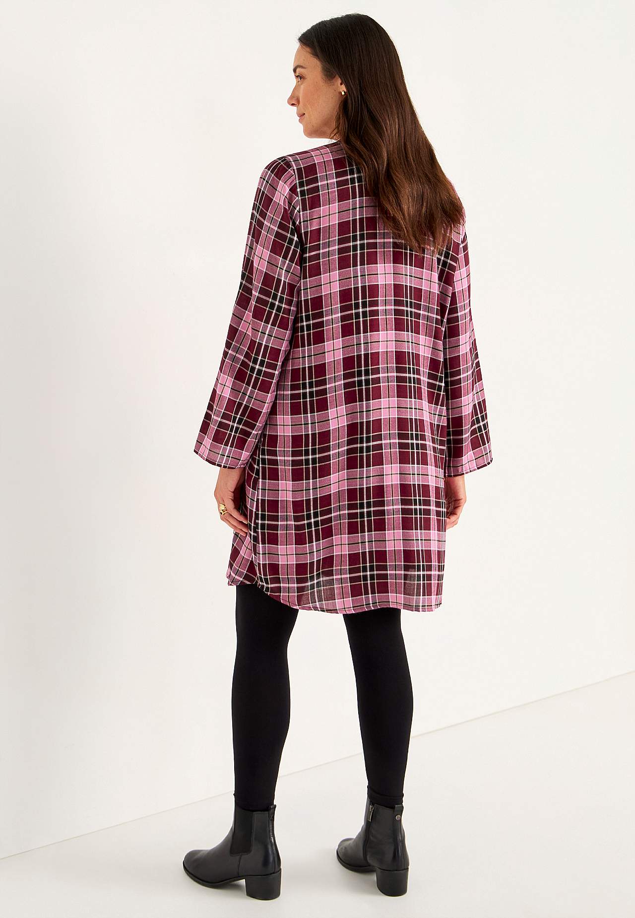 Gewebtes Hemdkleid mit Taschen