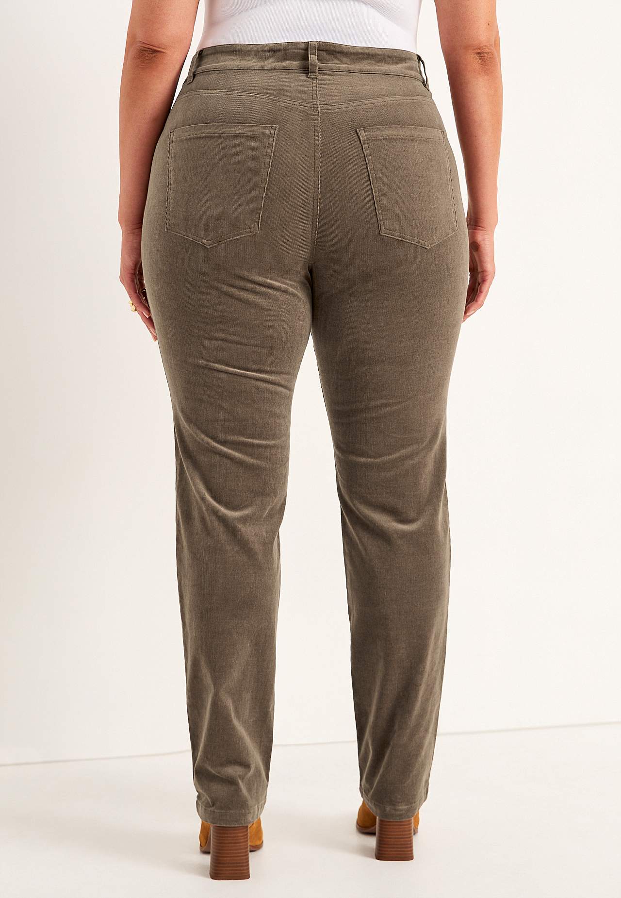 Elastische Kordhose mit geraden Beinen