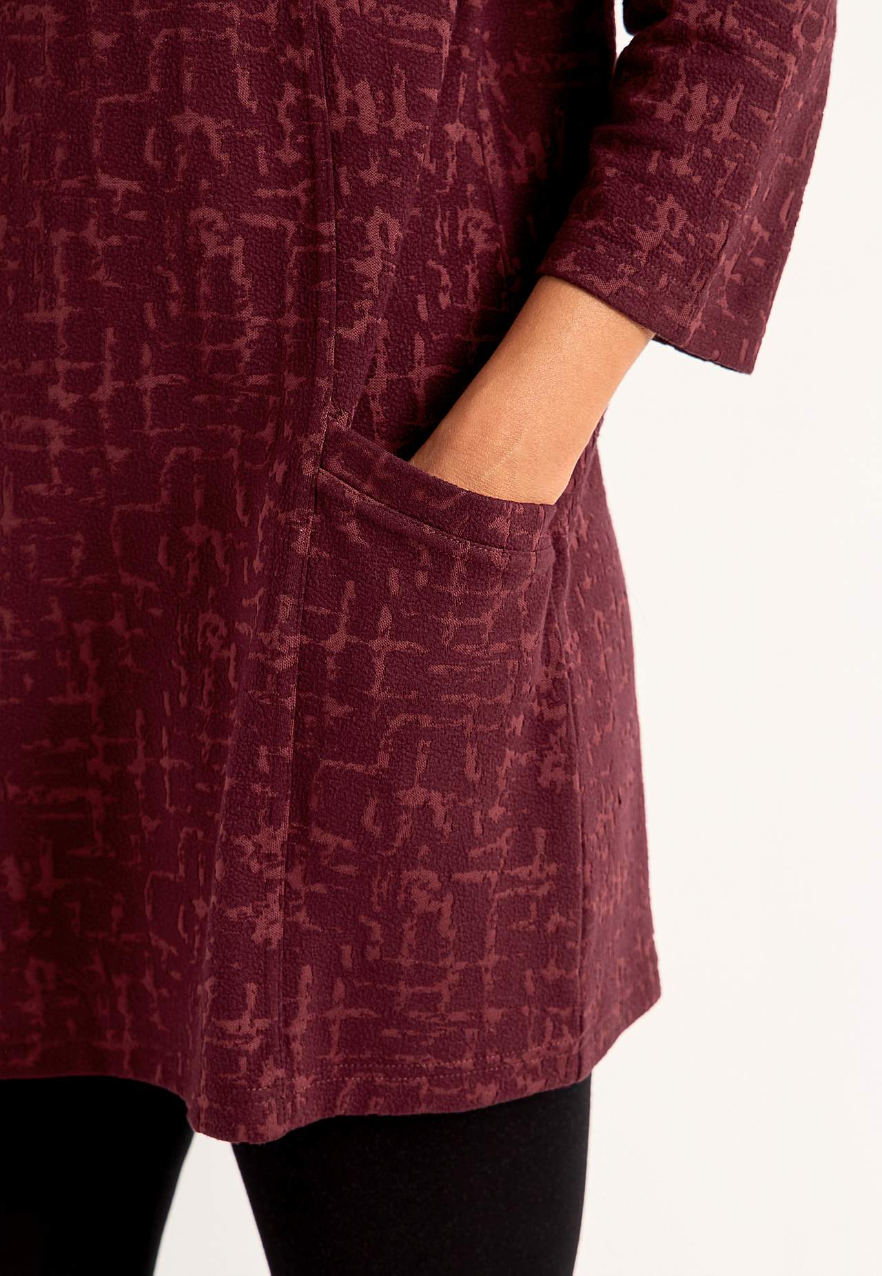 Gemustertes Tunika-Top mit Taschen