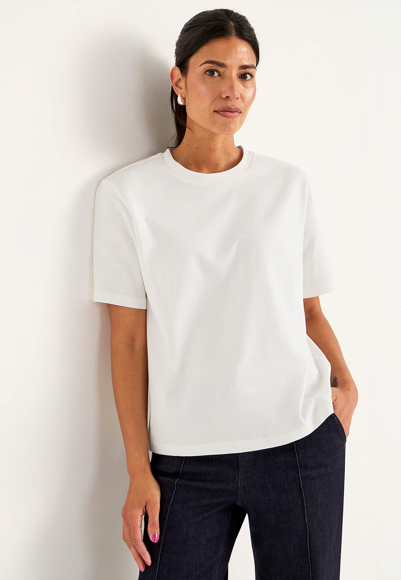 T-Shirt aus grobem Baumwolljersey