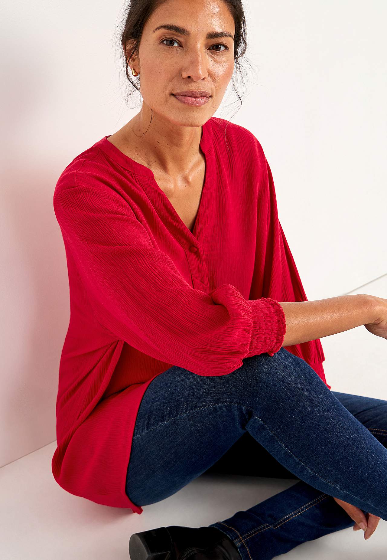 Bluse aus Krepp