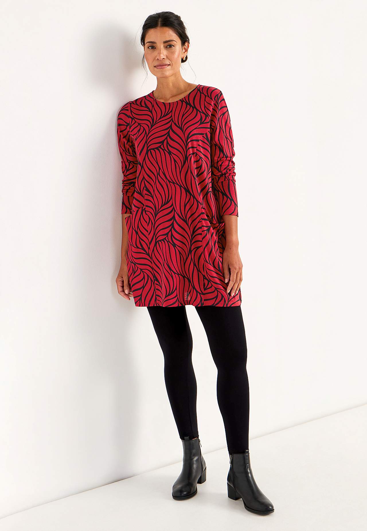 Jersey-Tunika mit Taschen