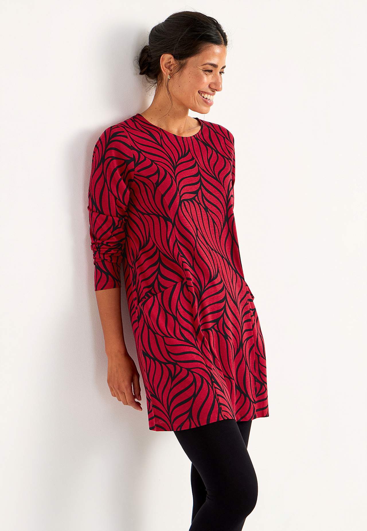 Jersey-Tunika mit Taschen