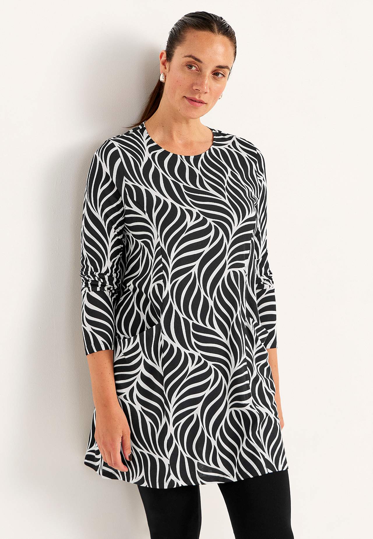 Jersey-Tunika mit Taschen