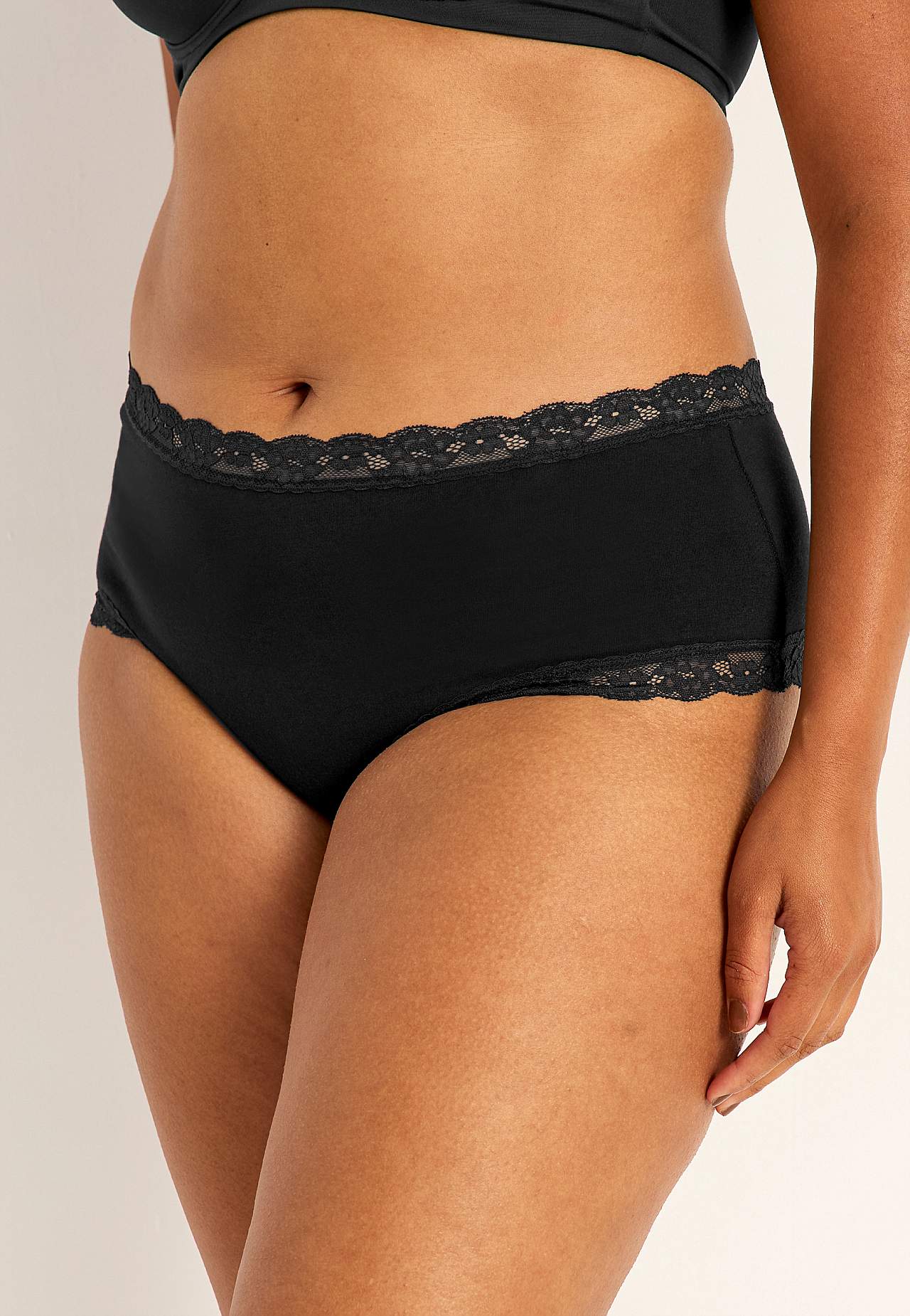 Baumwollslip mit Spitzenborte 3er-Pack 3er-Pack