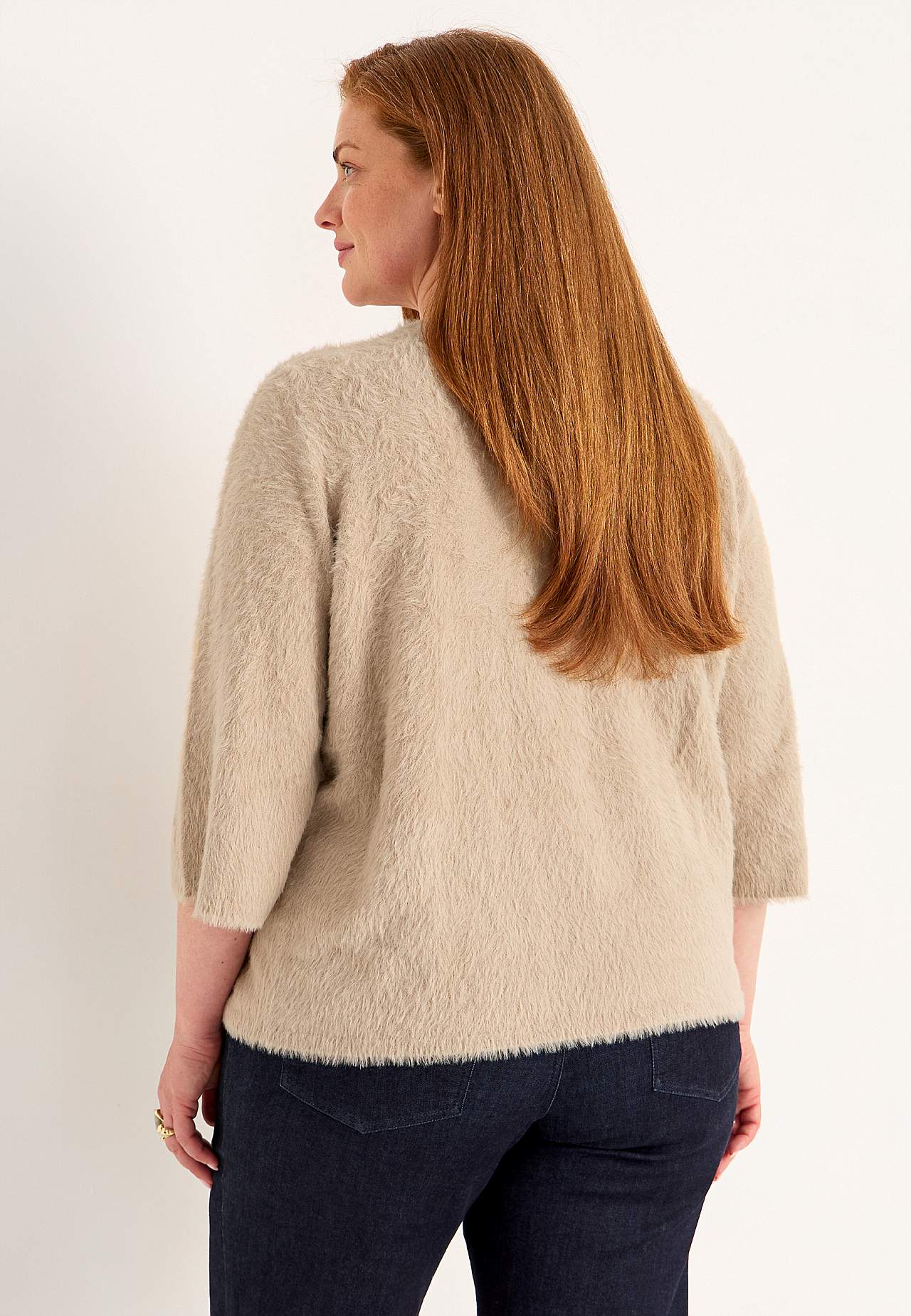 Gestrickter Pullover mit 3/4-Ärmeln