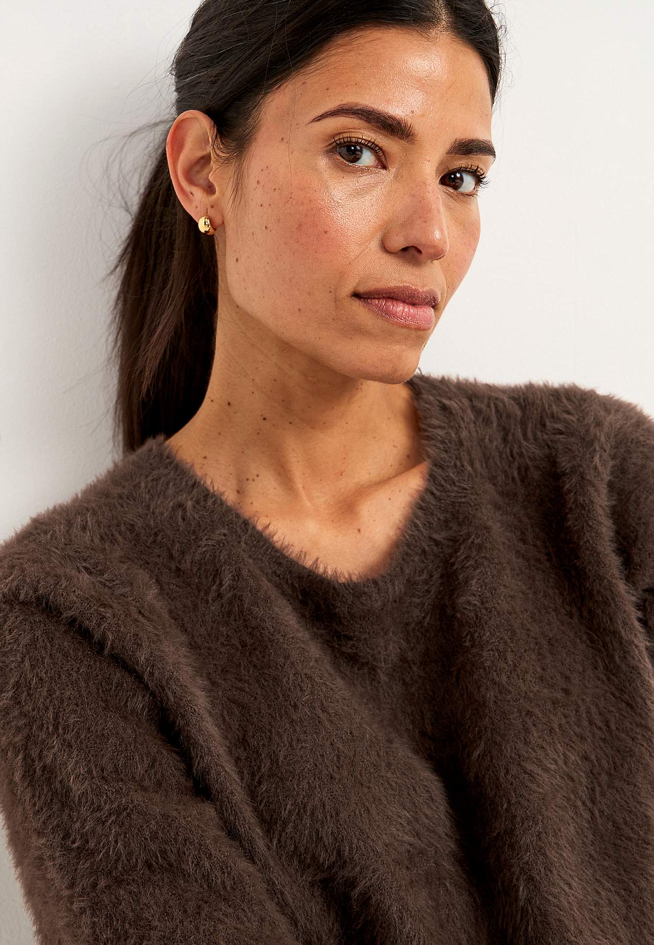 Gestrickter Pullover mit 3/4-Ärmeln