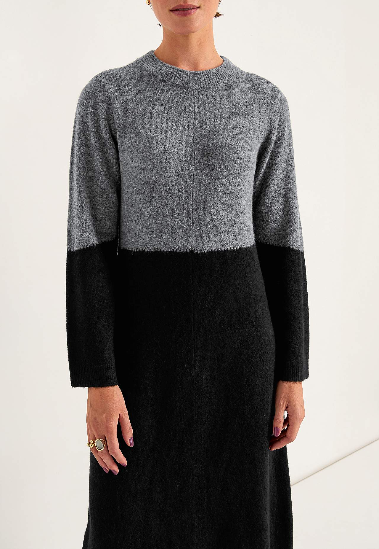 Langes Strickkleid