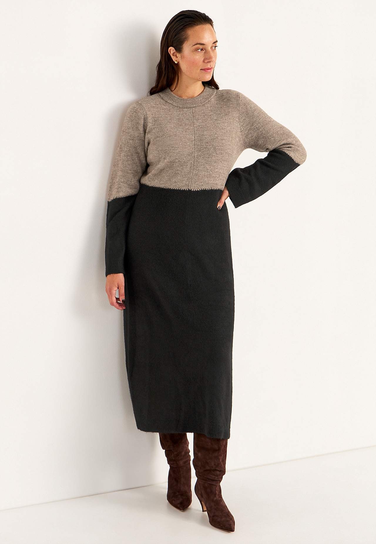 Langes Strickkleid