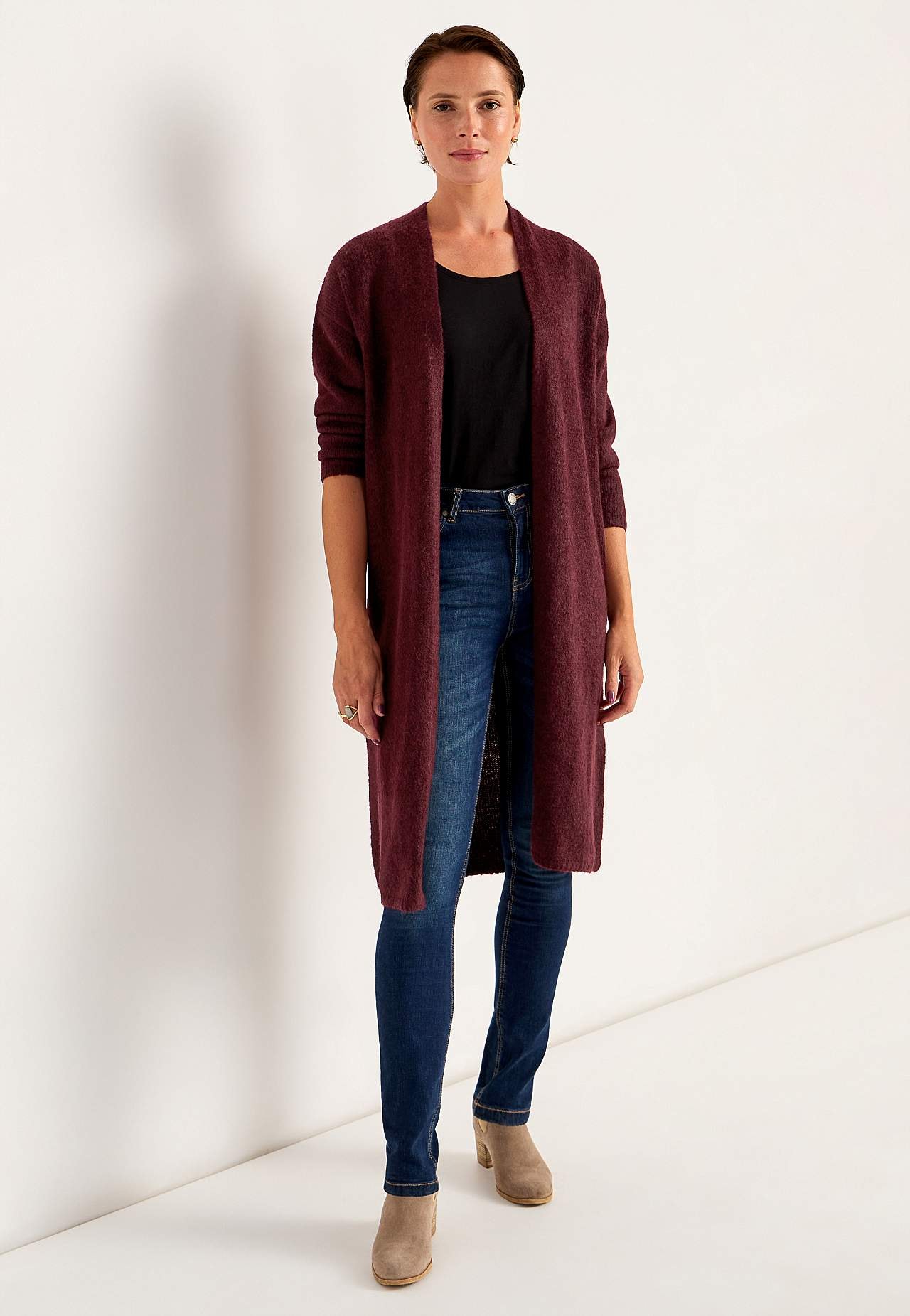 Gestrickter, langer Cardigan