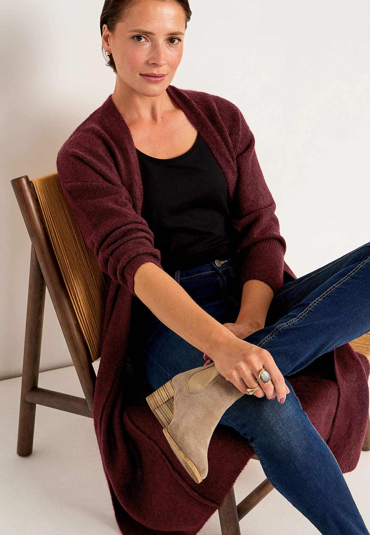 Gestrickter, langer Cardigan