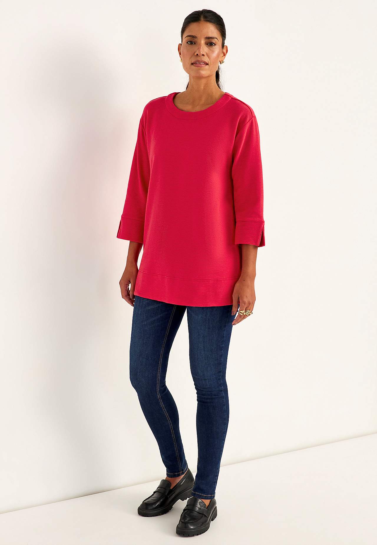 Jersey-Tunika mit Schlitzen