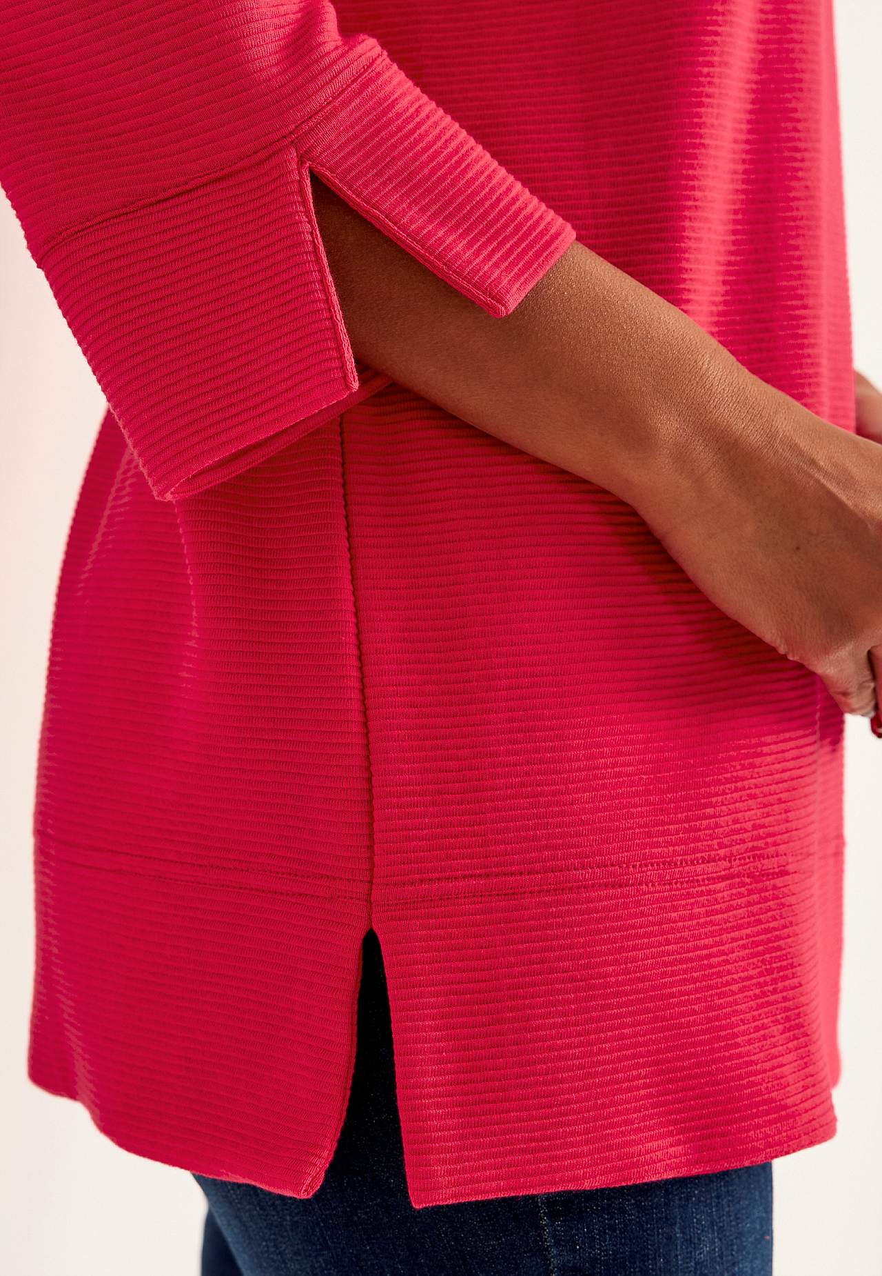 Jersey-Tunika mit Schlitzen