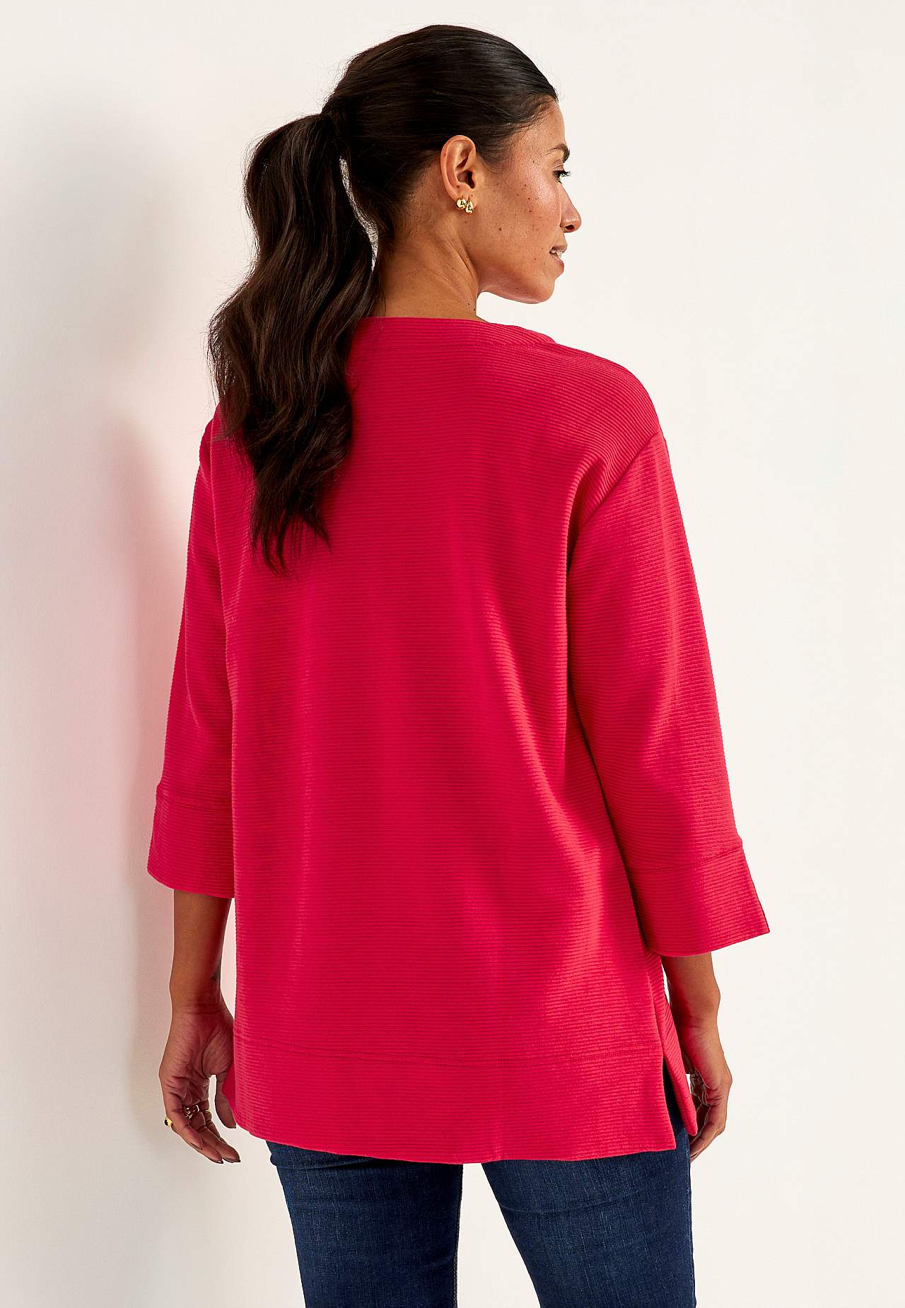 Jersey-Tunika mit Schlitzen