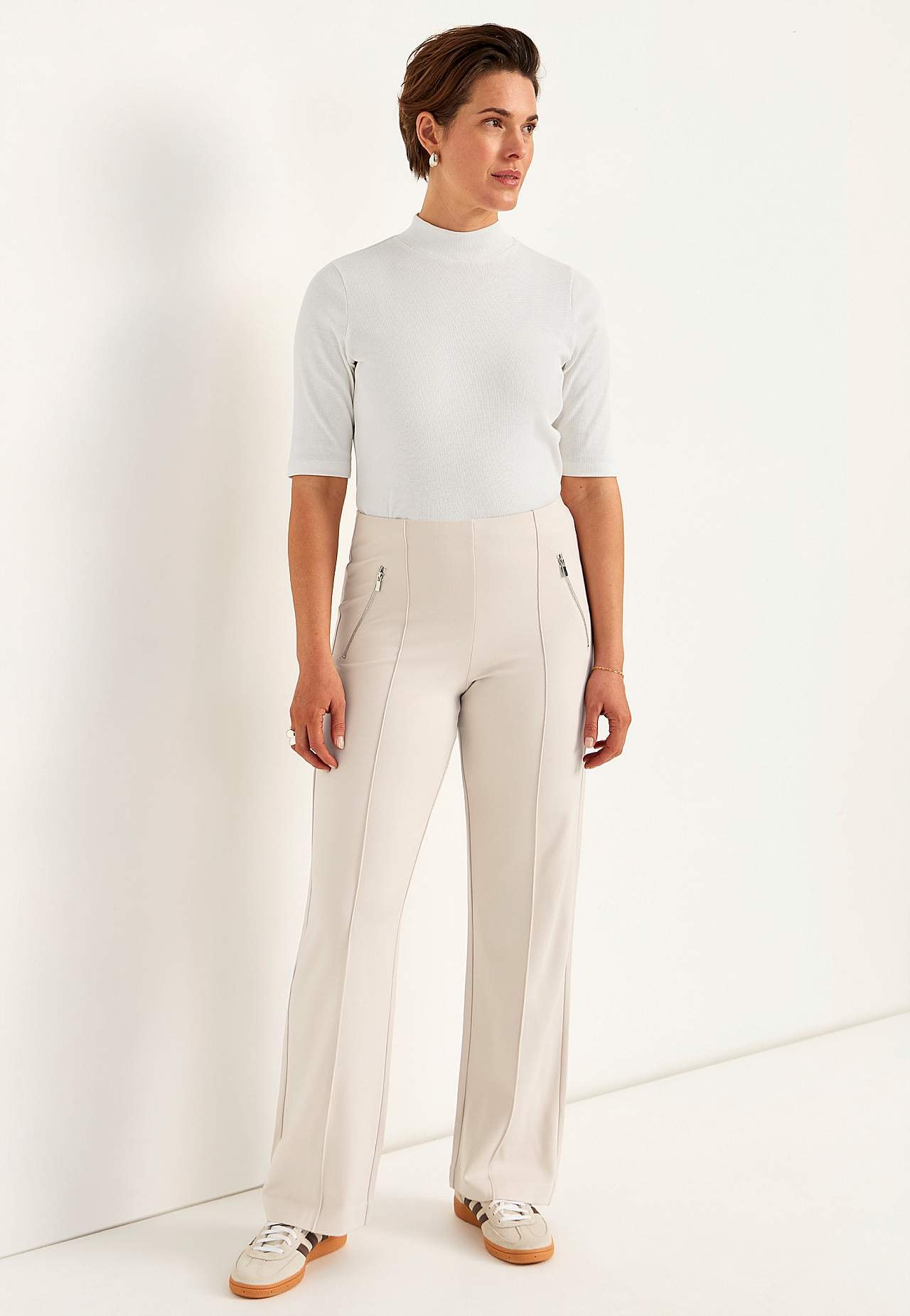 Breite Hose aus Romanit-Jersey Lisa