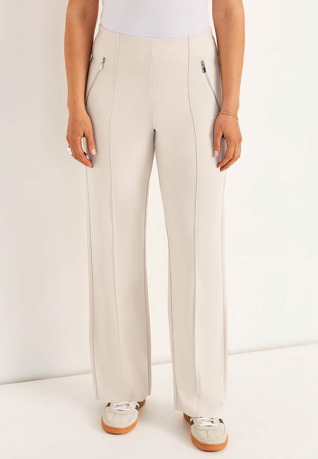 Breite Hose aus Romanit-Jersey Lisa