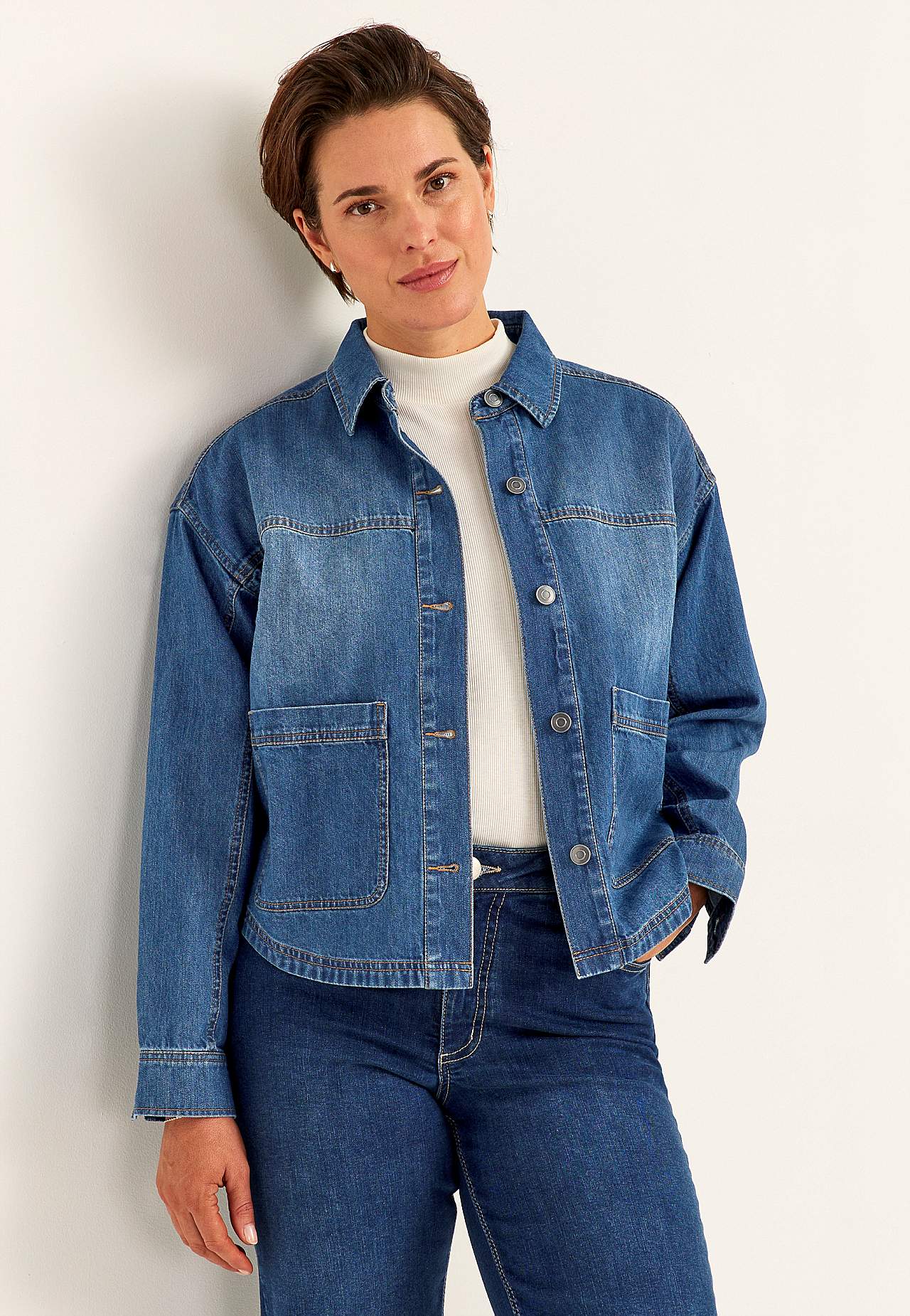 Nicht dehnbare Jeansjacke