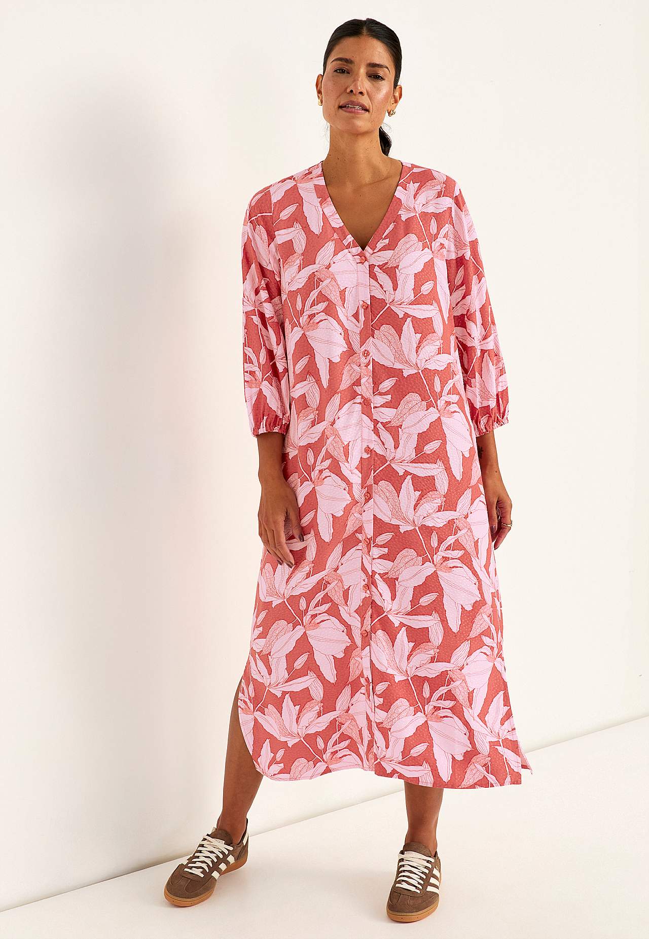 Gewebtes Kleid mit Taschen