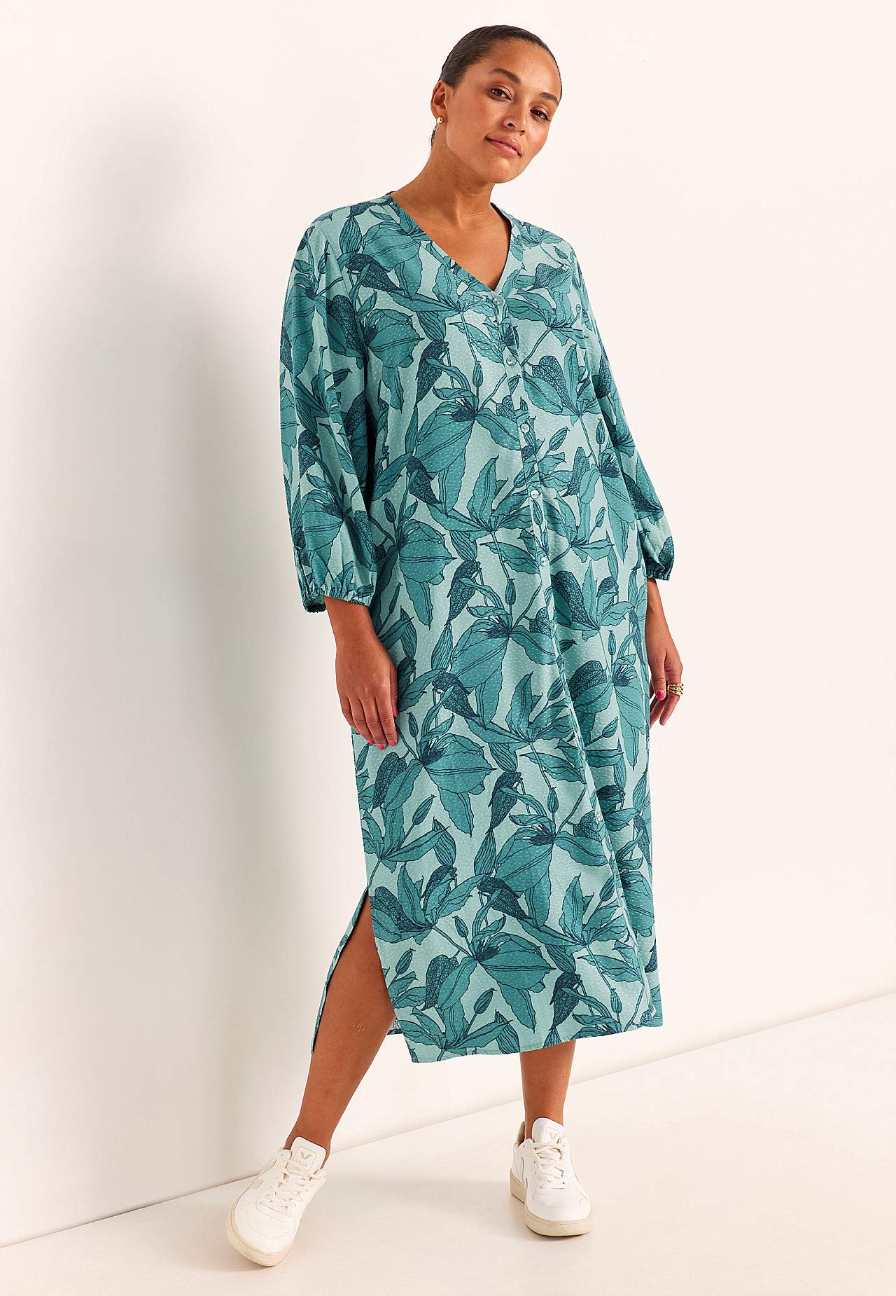 Gewebtes Kleid mit Taschen