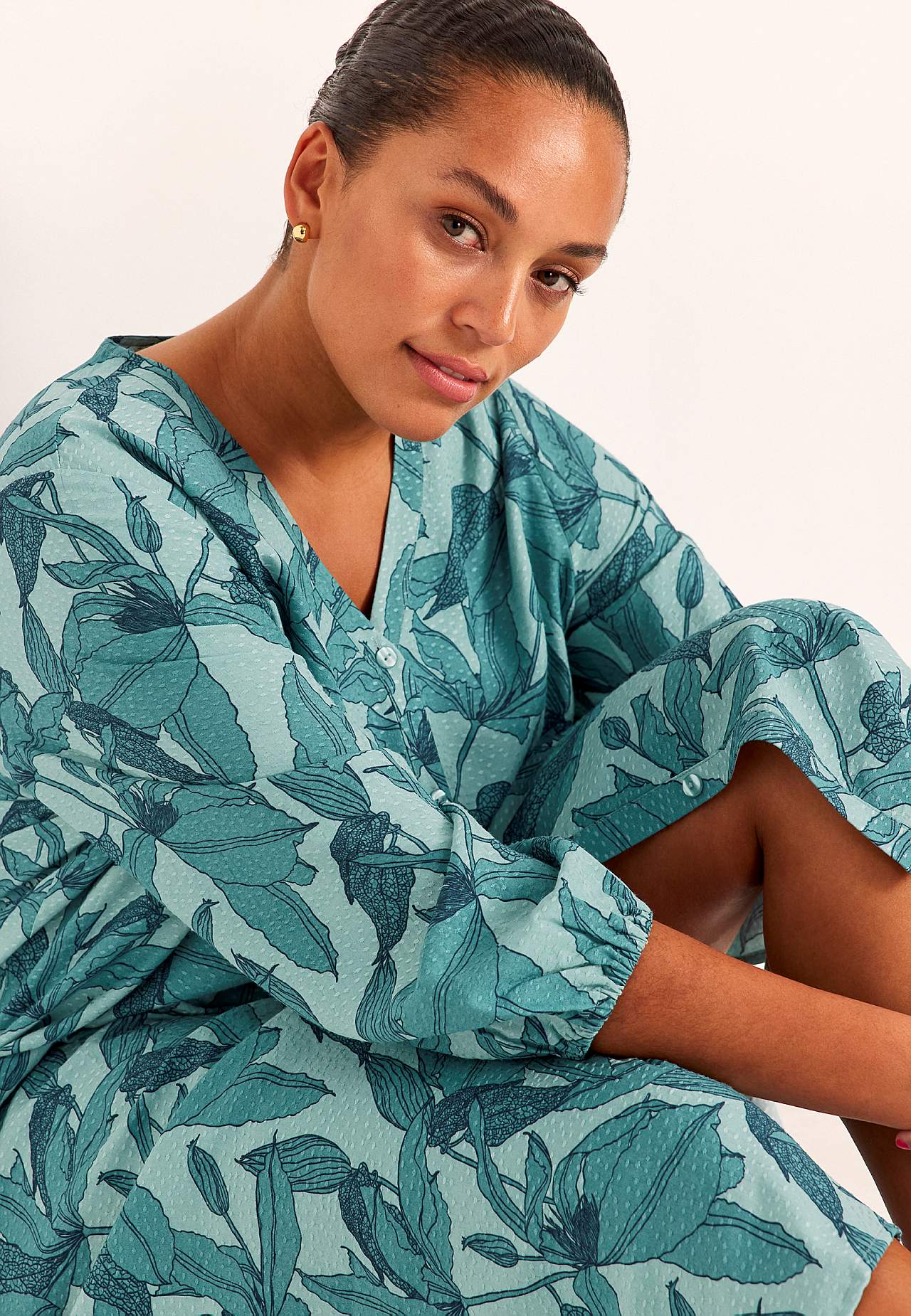 Gewebtes Kleid mit Taschen