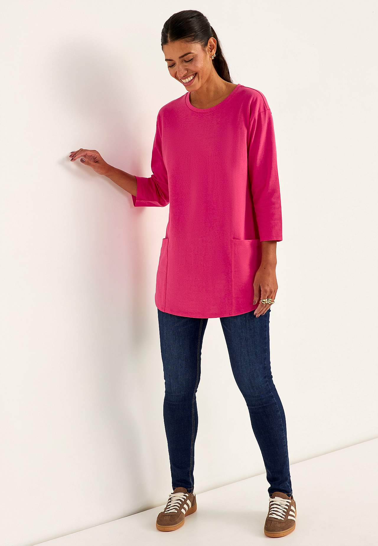Jersey-Tunika aus Bio-Baumwolle mit Taschen