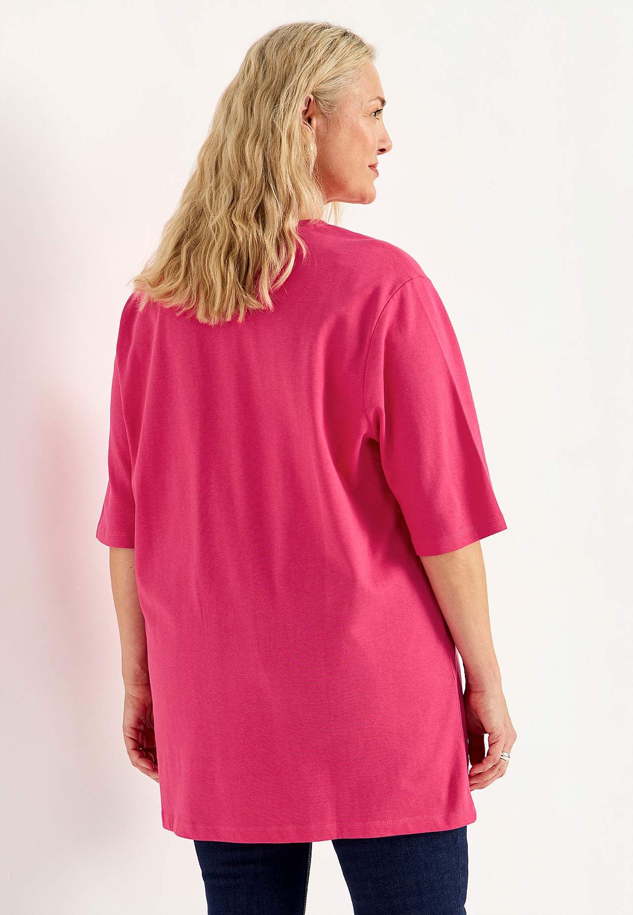 Jersey-Tunika aus grobem Baumwolljersey