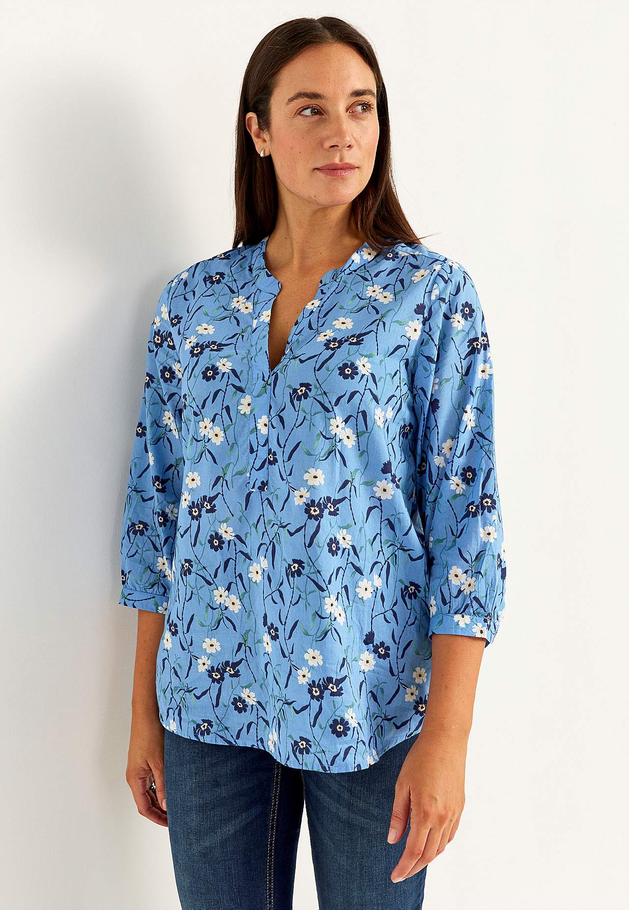 Gewebte Tunika mit einem Blumen-Muster