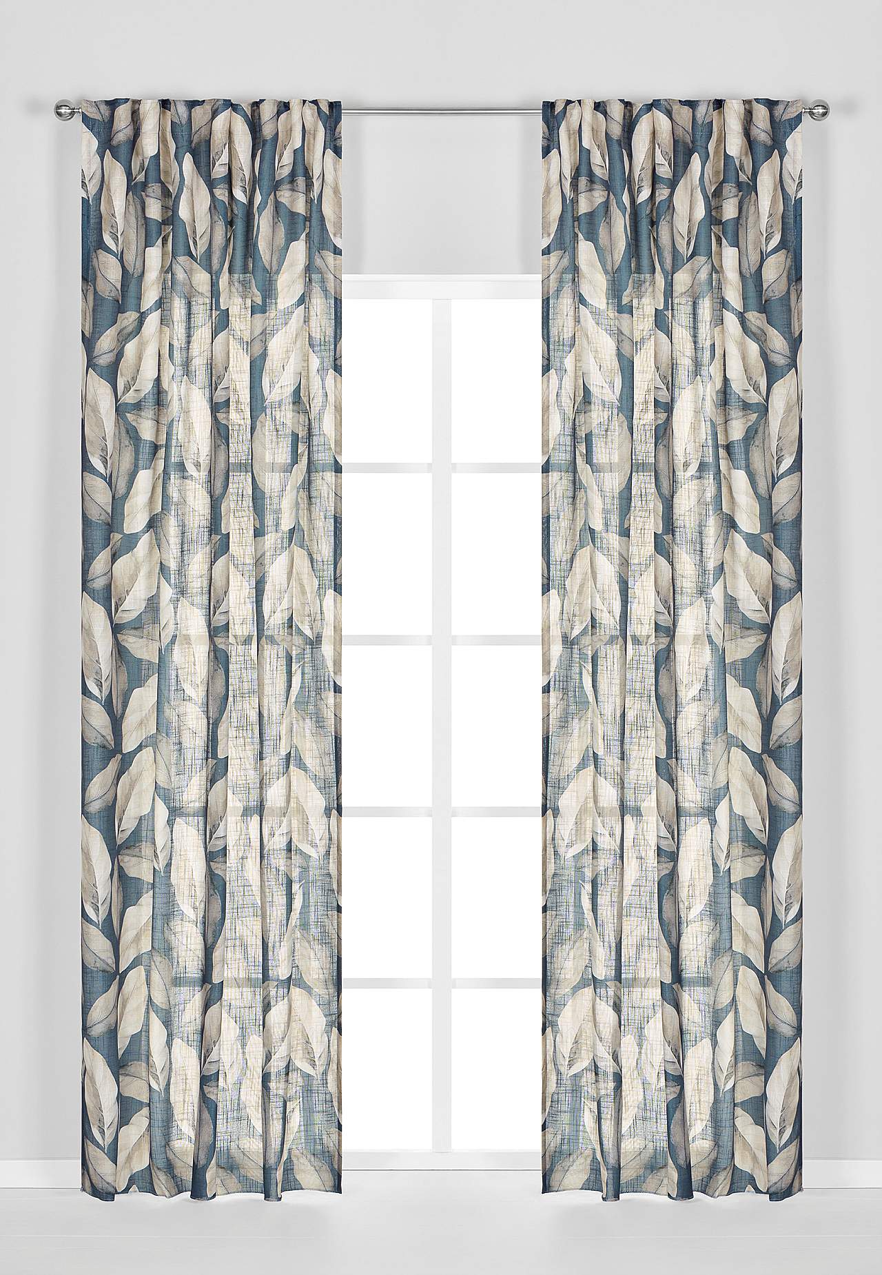 Multiband-Vorhänge mit Blattmuster 2er-Pack