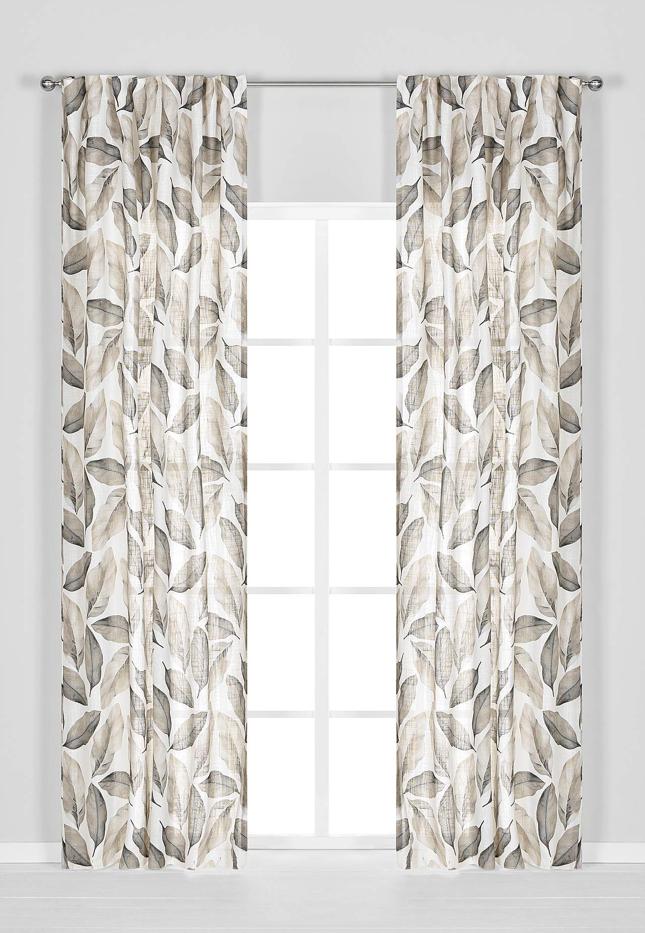 Multiband-Vorhänge mit Blattmuster 2er-Pack