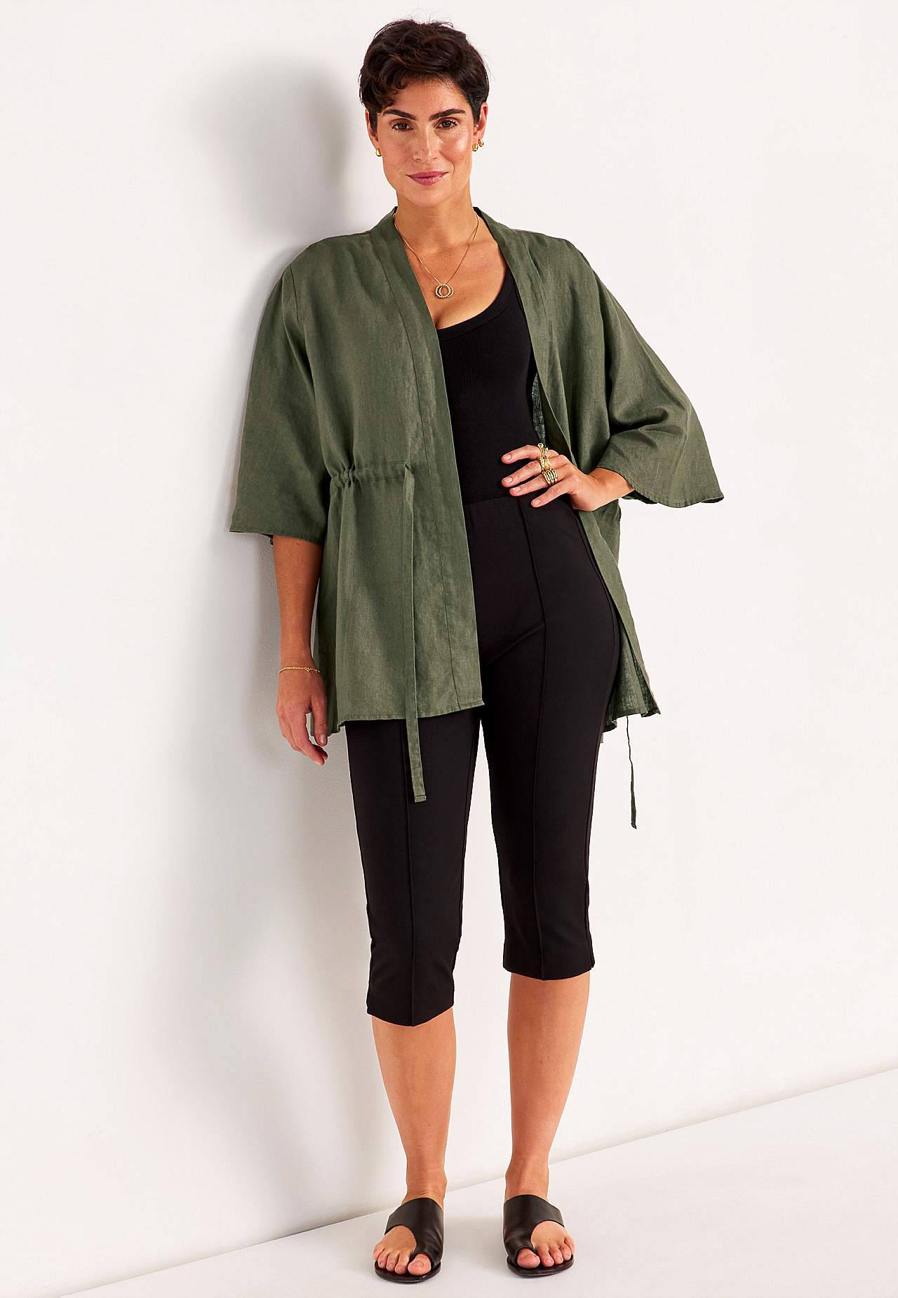 Kimono-Jacke Premium aus Leinen