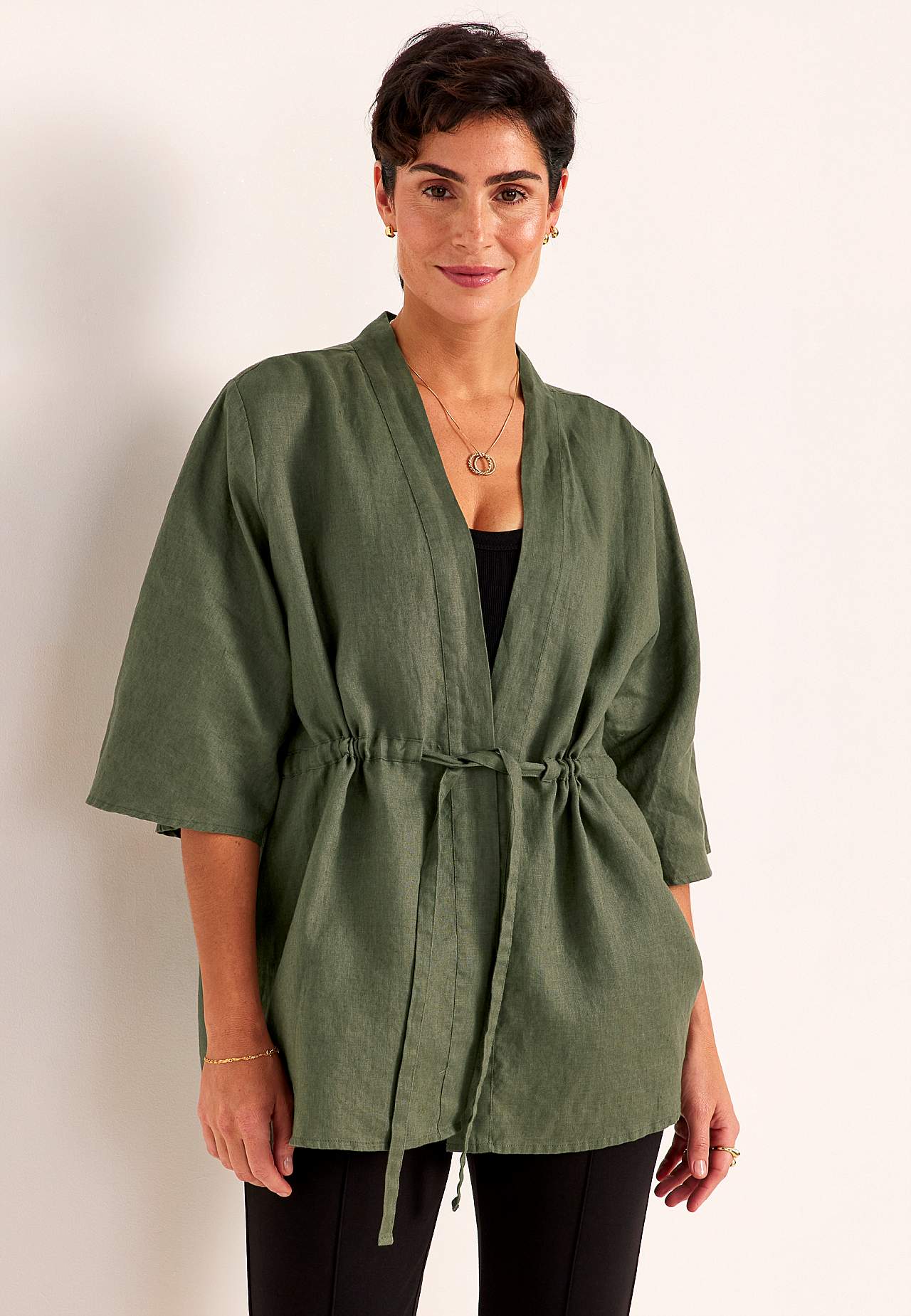 Kimono-Jacke Premium aus Leinen