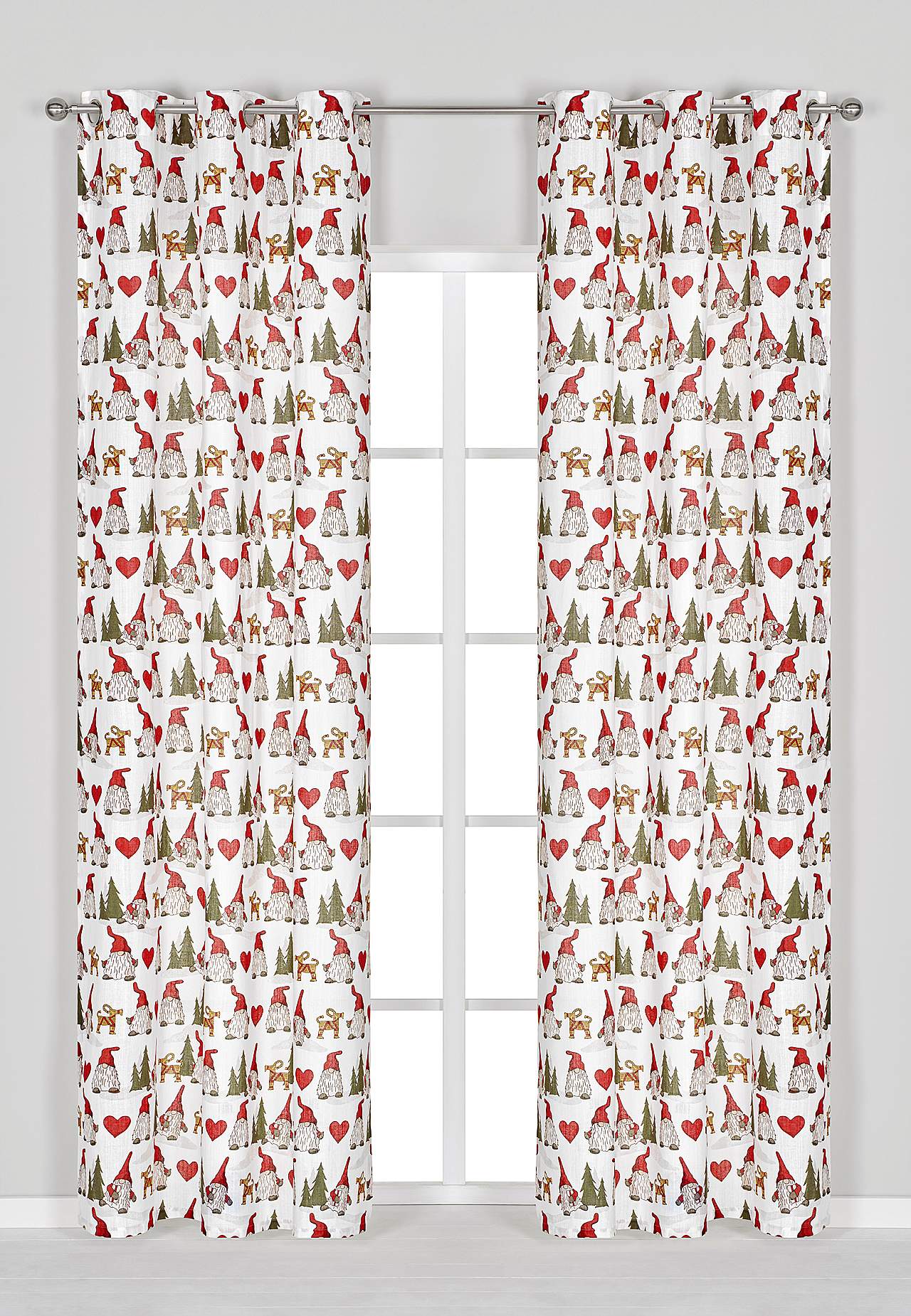 Gemusterter Weihnachts-Vorhang 2er-Pack