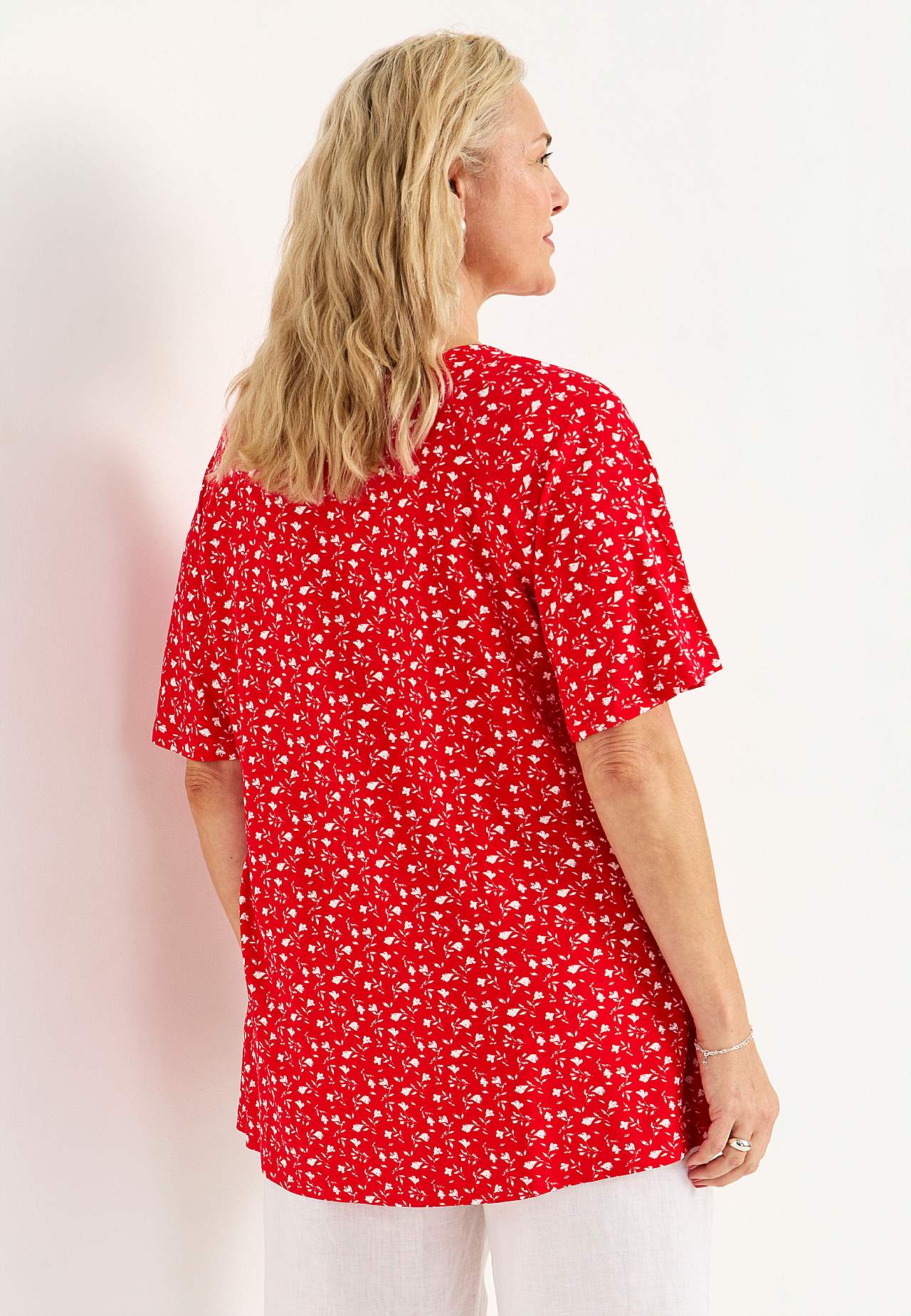 Jersey-Tunika mit einem Blumen-Muster