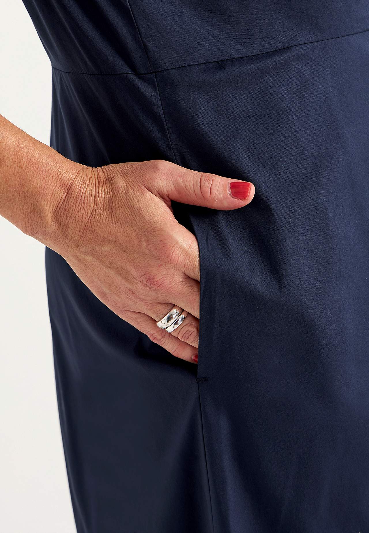 Kleid aus Popeline mit Taschen