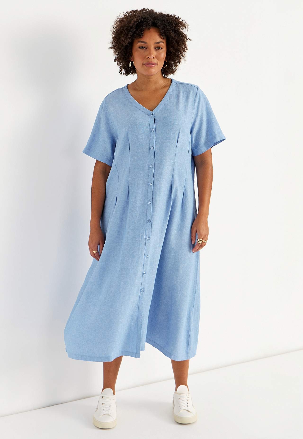 Leinenkleid mit süßer Breite