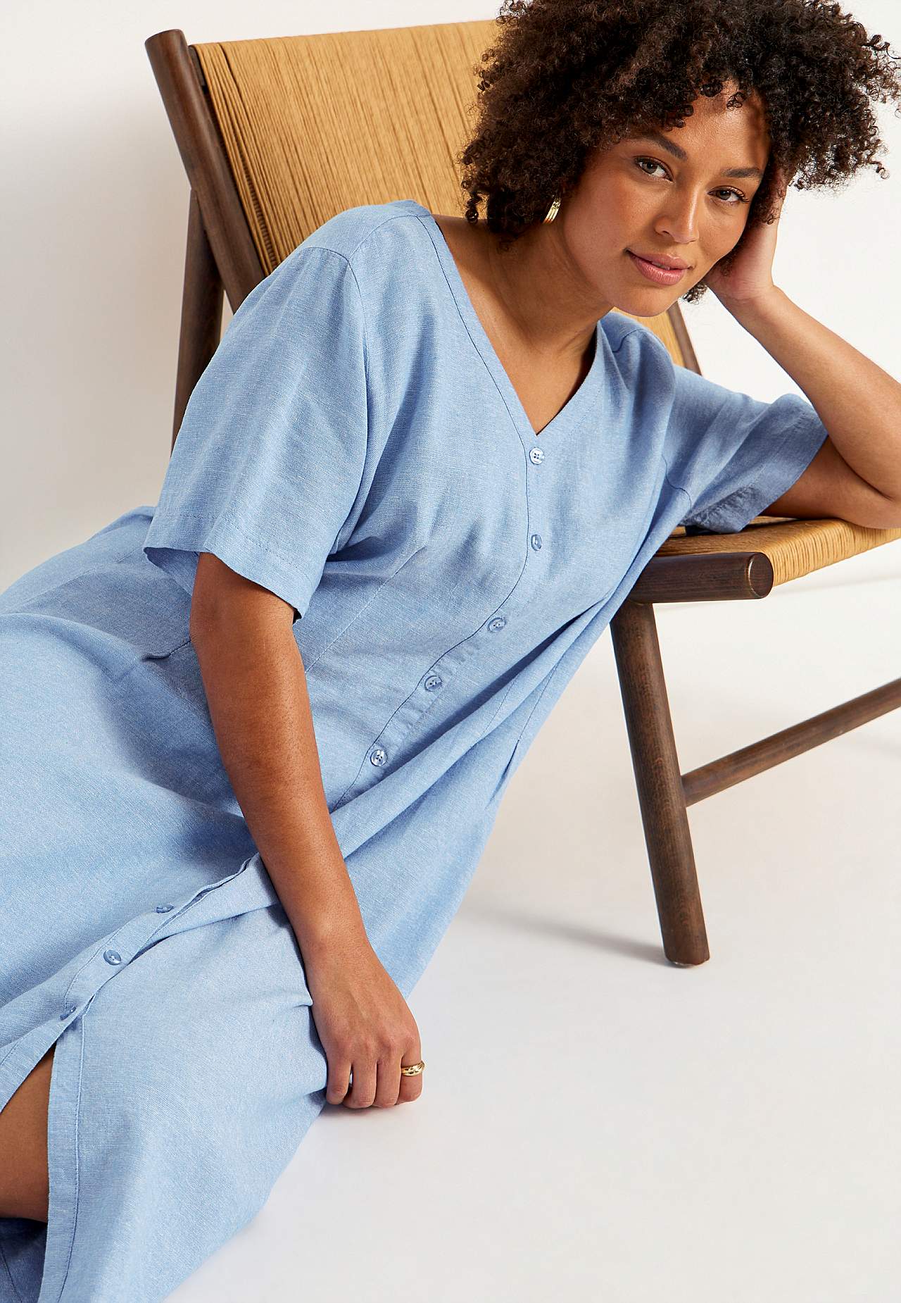 Leinenkleid mit süßer Breite